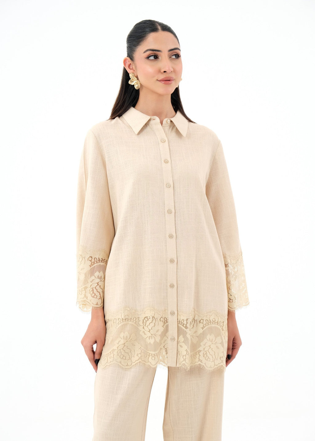 Noor By Saadia Asad D3 ivory LACE Women 2pcs