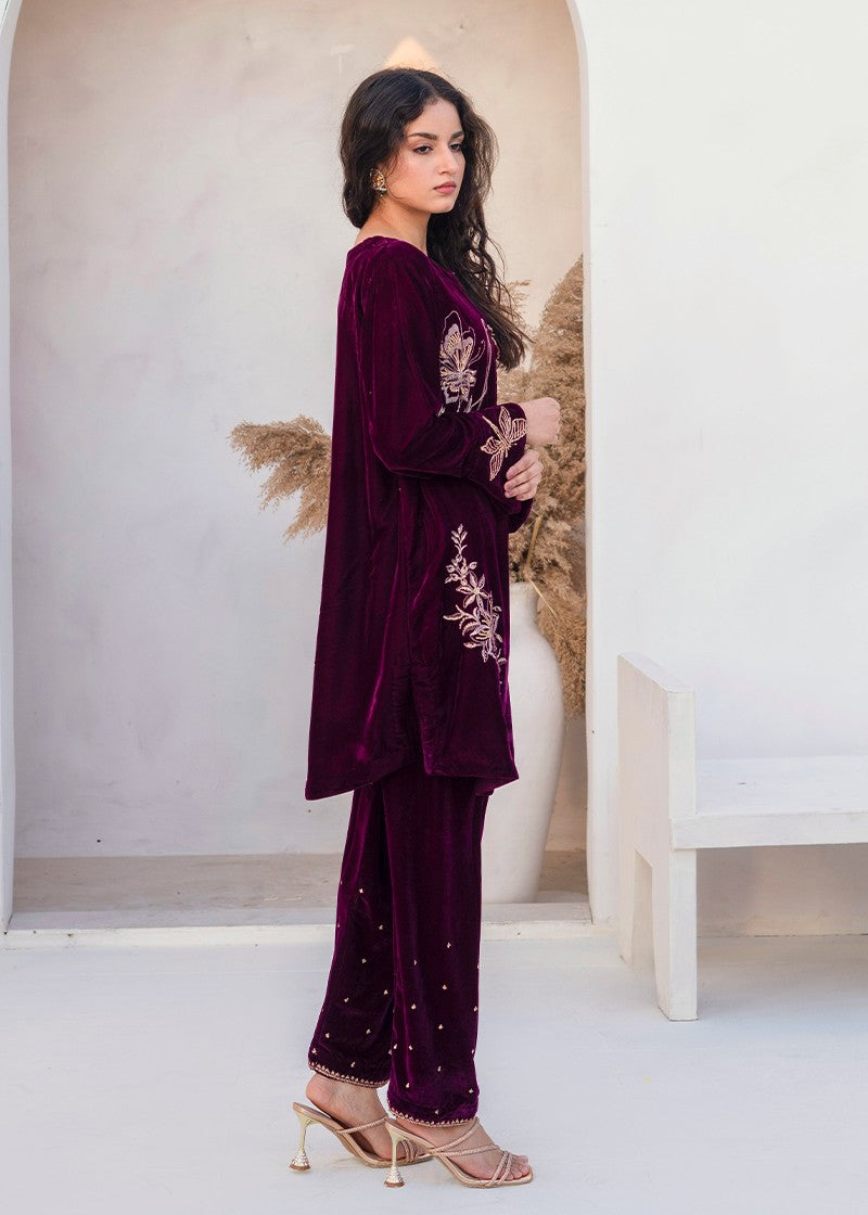 Kross Kulture 01251 Velvet Embroidered Suit Women 2pcs