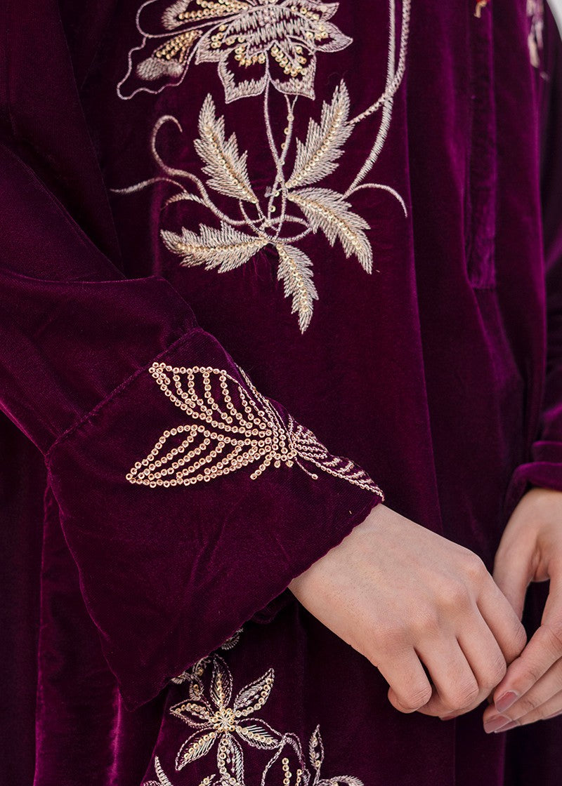 Kross Kulture 01251 Velvet Embroidered Suit Women 2pcs