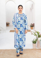 Dada Potta Stitched Sky Blue Cambric Cotton Women 3pcs