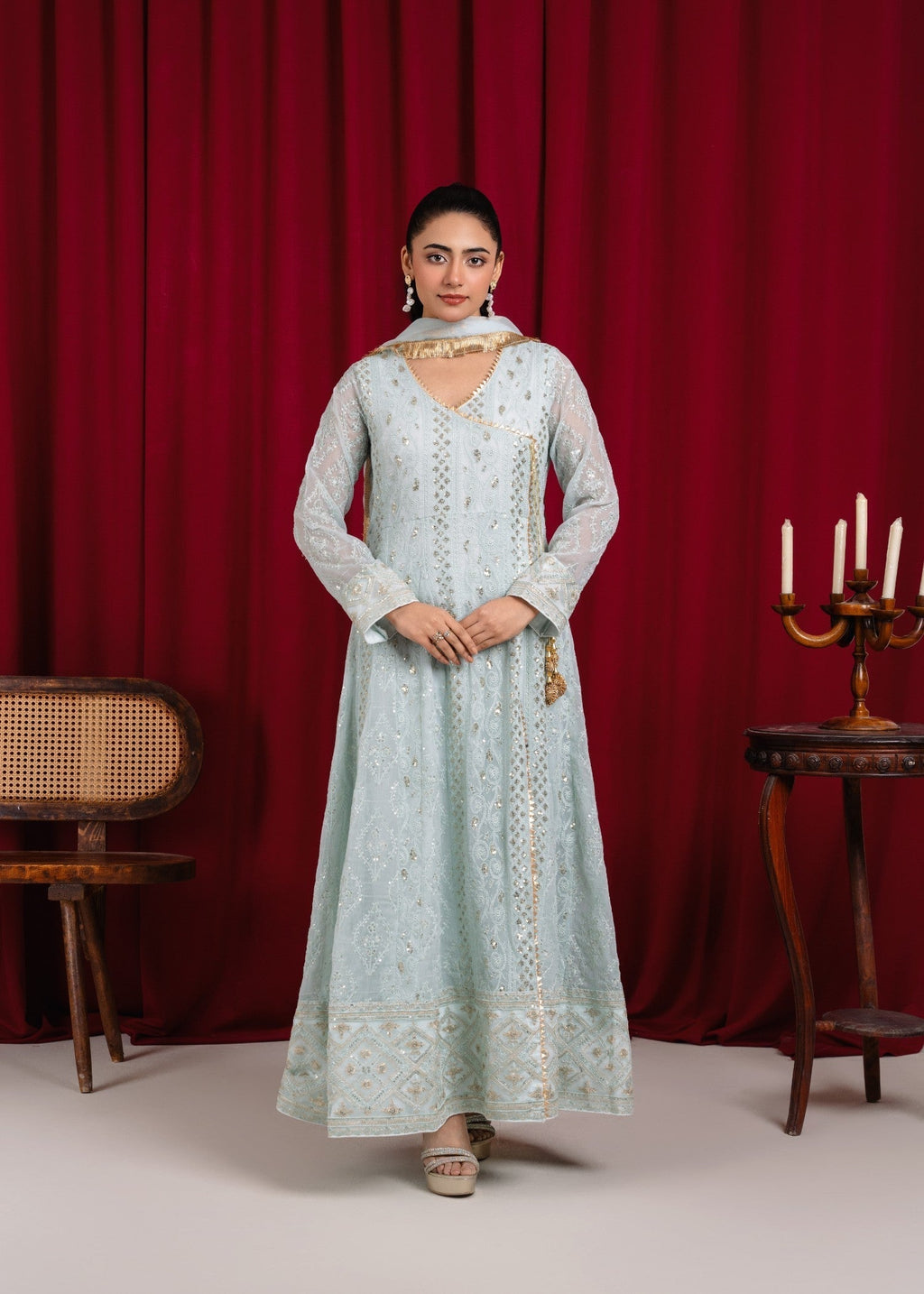 Manahils Angrakha 099 ICE BLUE Women 3pcs