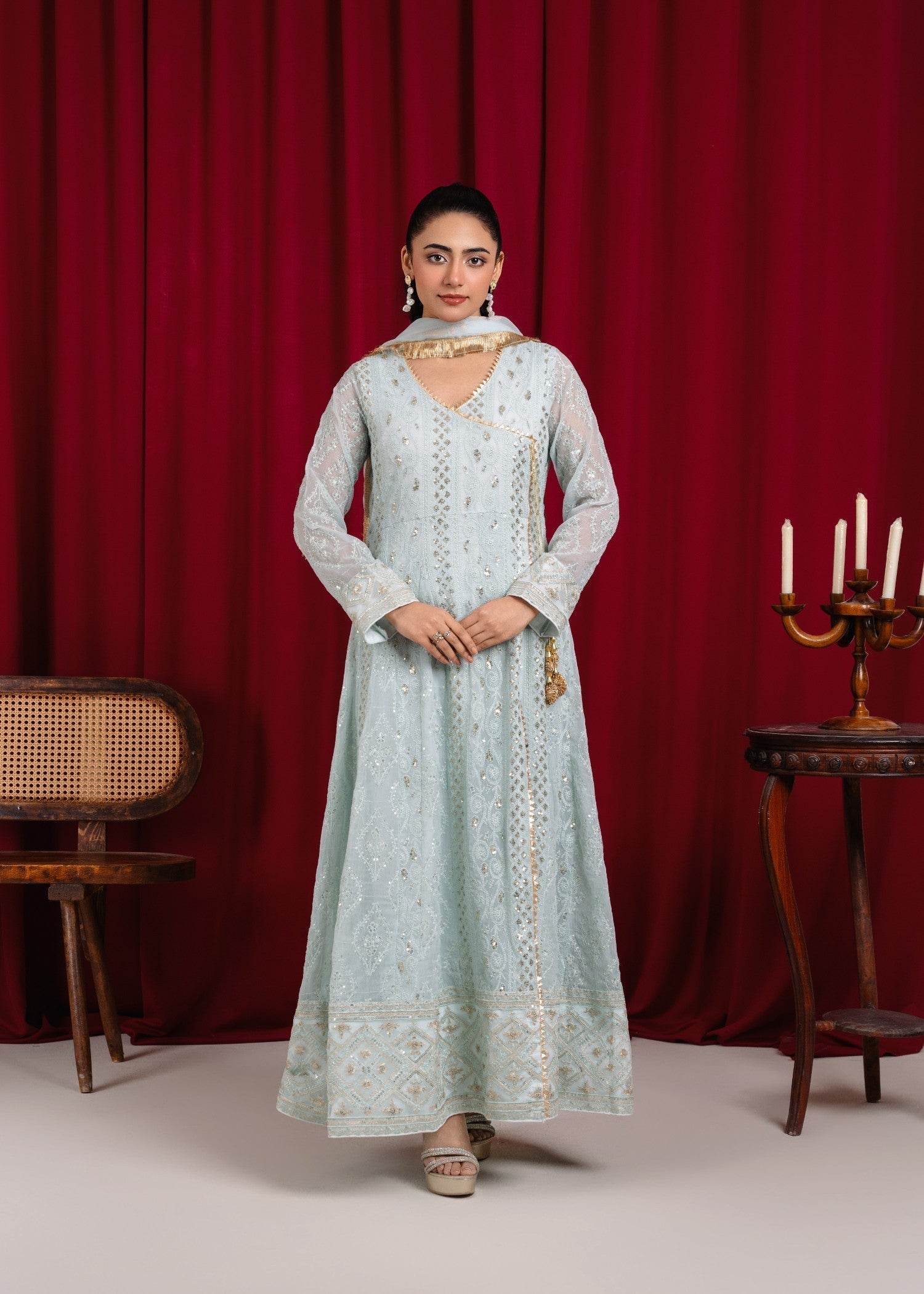 Manahils Angrakha 099 ICE BLUE Women 3pcs