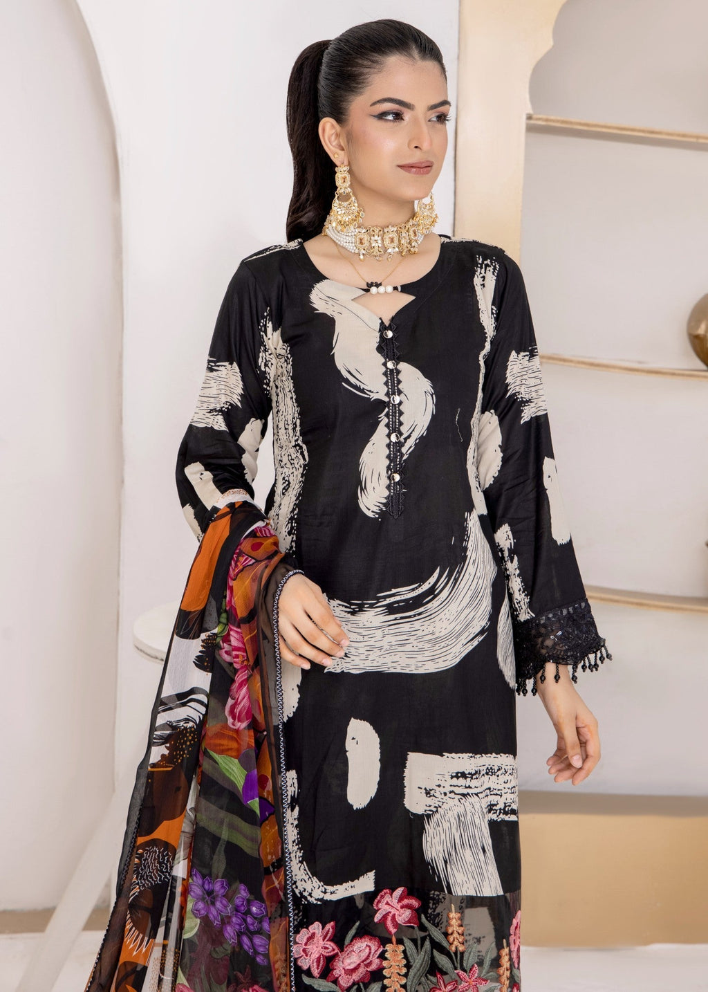 Polawn PD 24 604 A NAINA PRET LAWN COLLECTION Women 3pcs