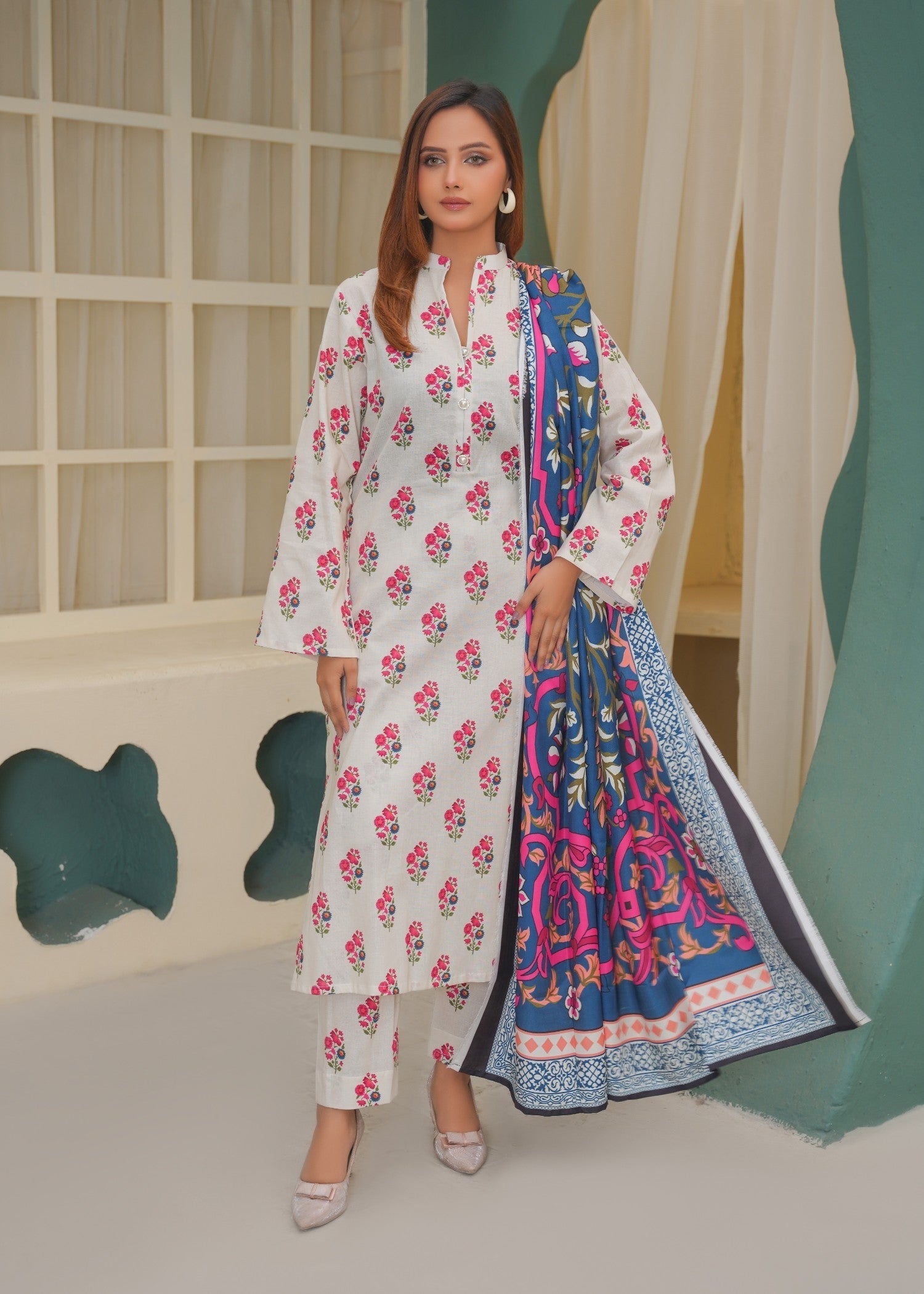 By-East Khaddar Suit Printed Women 3pcs