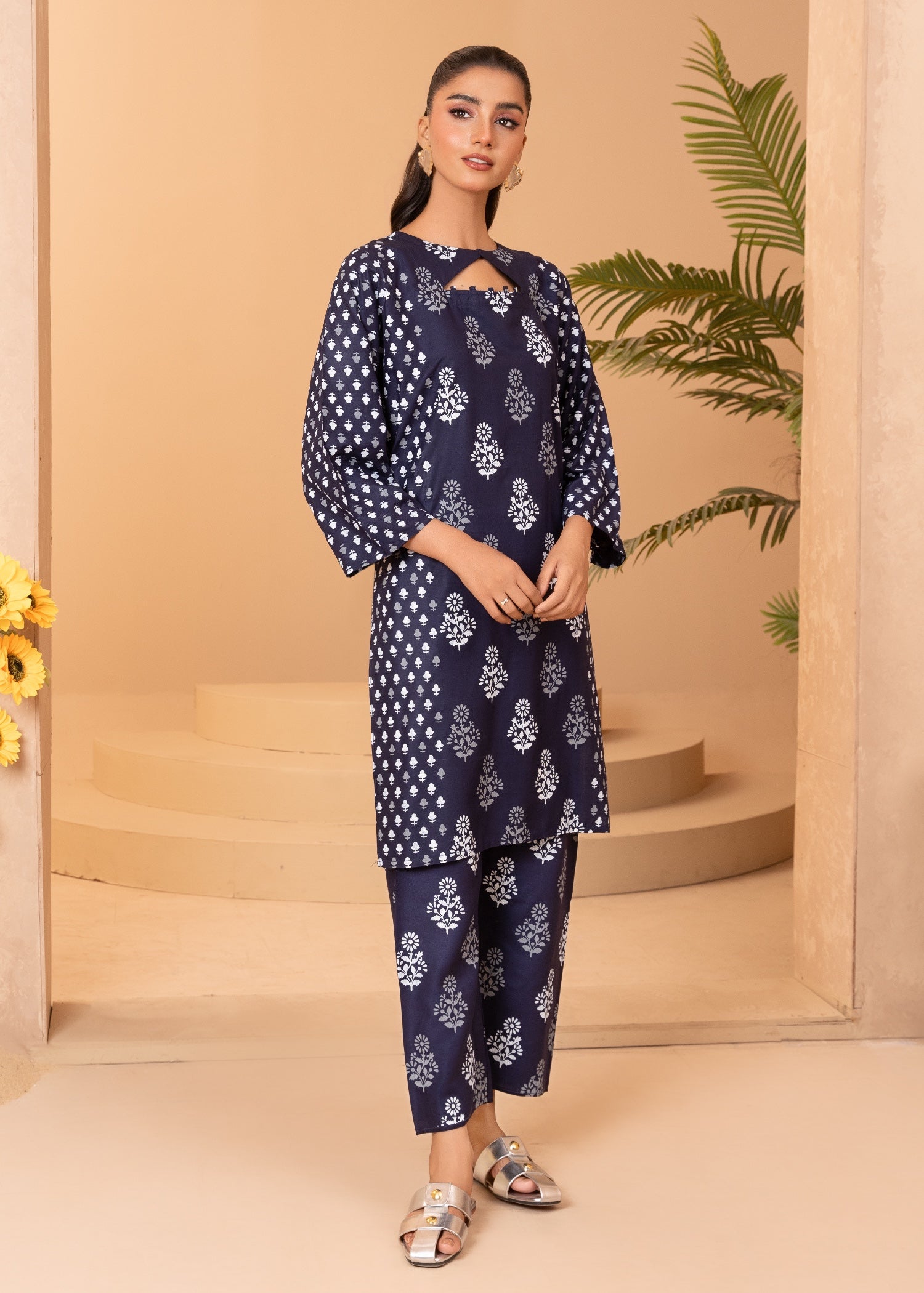 Chaudhary Arts Ace printed (navy blue) Women 2pcs