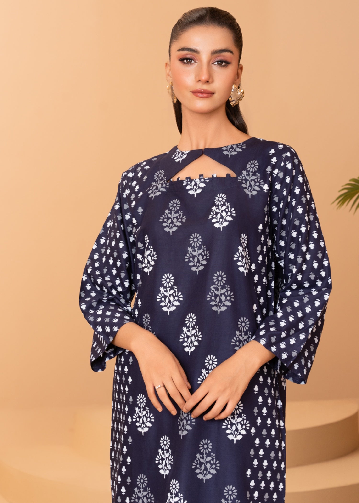 Chaudhary Arts Ace printed (navy blue) Women 2pcs