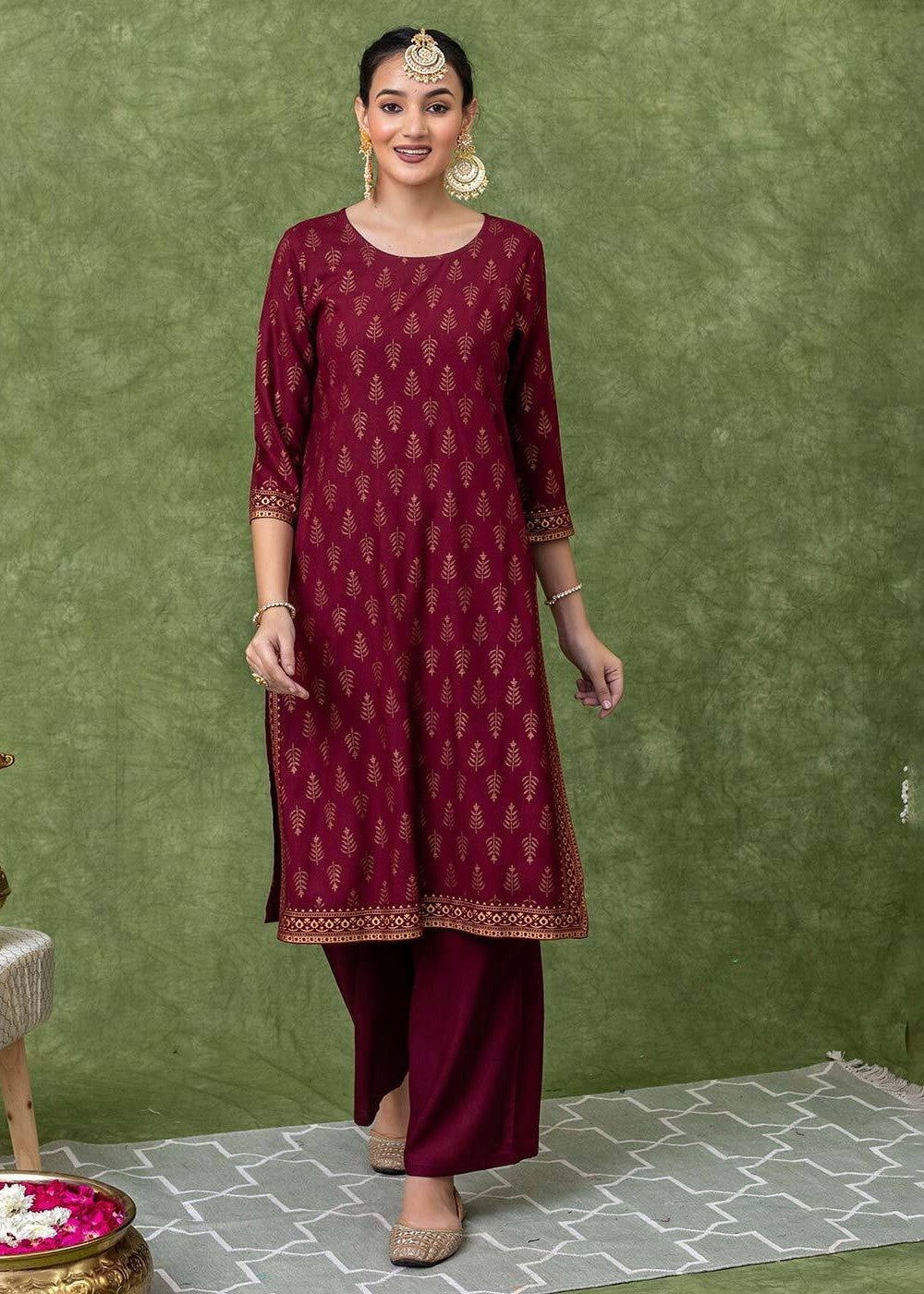 Zeekstore Printed Suite Set D089 Women 2pcs