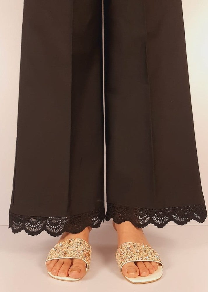 Zardi Cotton Palazzo With Bottom Lace – Black – ZT332 Women 1pcs