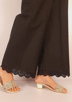 Zardi Cotton Palazzo With Bottom Lace – Black – ZT332 Women 1pcs
