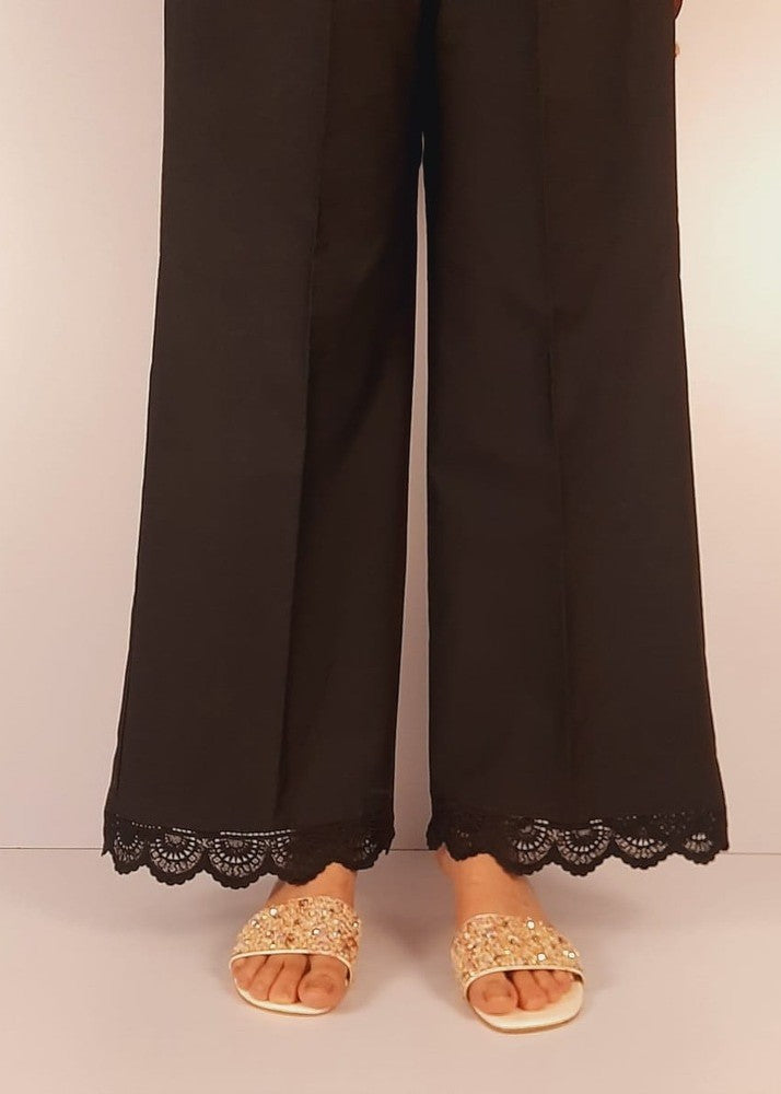 Zardi Cotton Palazzo With Bottom Lace – Black – ZT332 Women 1pcs