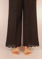 Zardi Cotton Palazzo With Bottom Lace – Black – ZT332 Women 1pcs