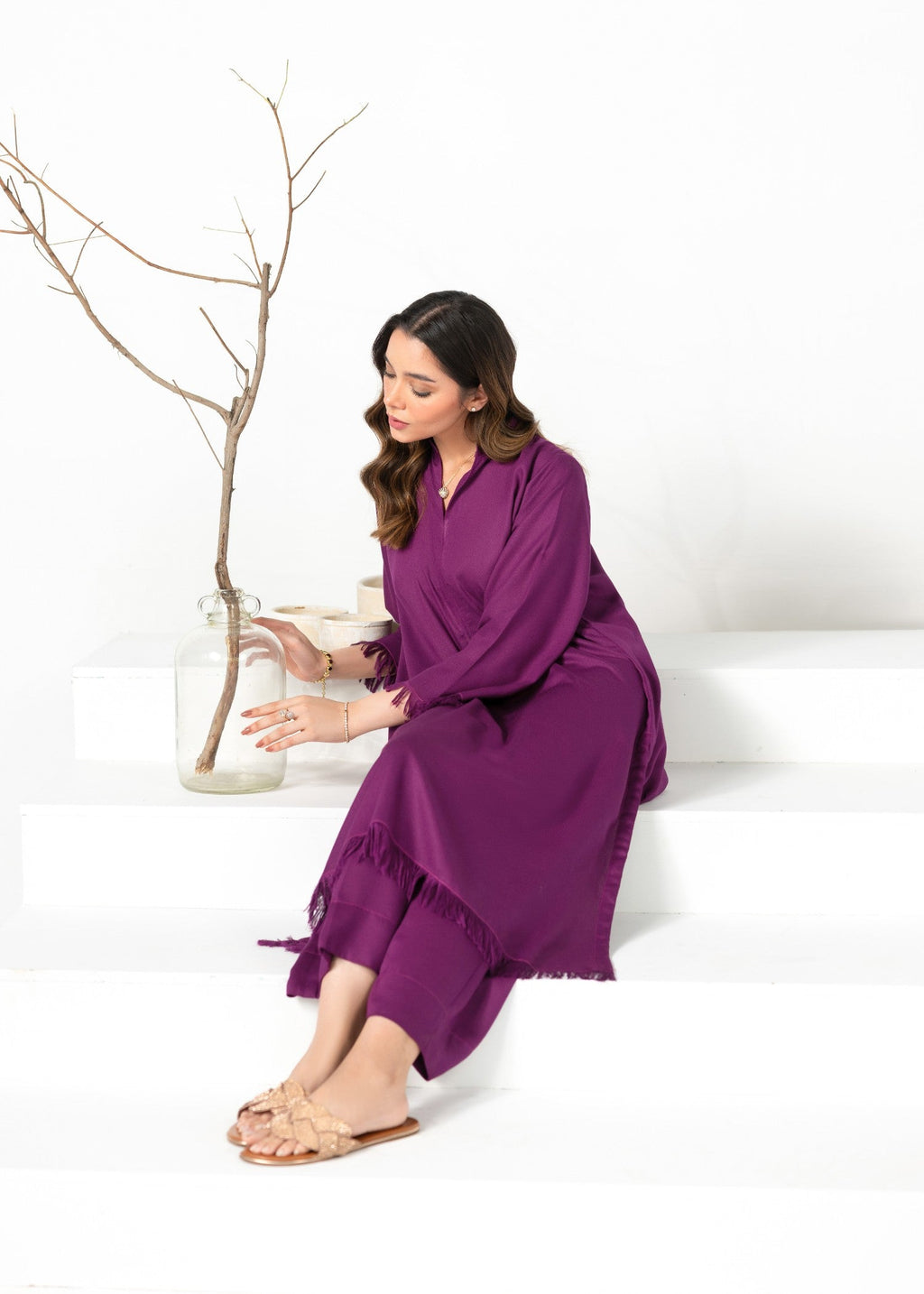 Divinely Crafted Women's Cord Sets Bold Statements Berry Luxe Purple Lea Fall Women 2pcs
