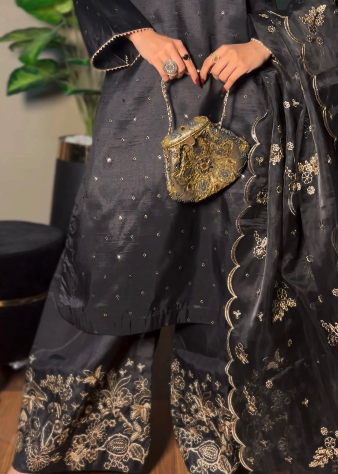 Suits By Sadia Black love Women 3pcs