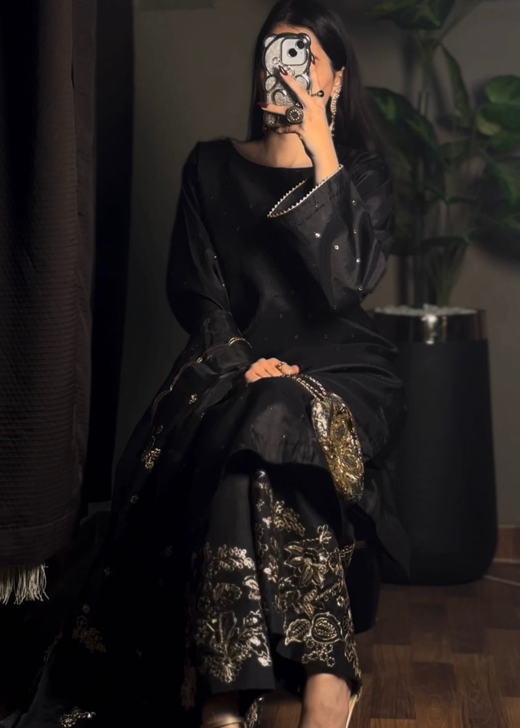 Suits By Sadia Black love Women 3pcs