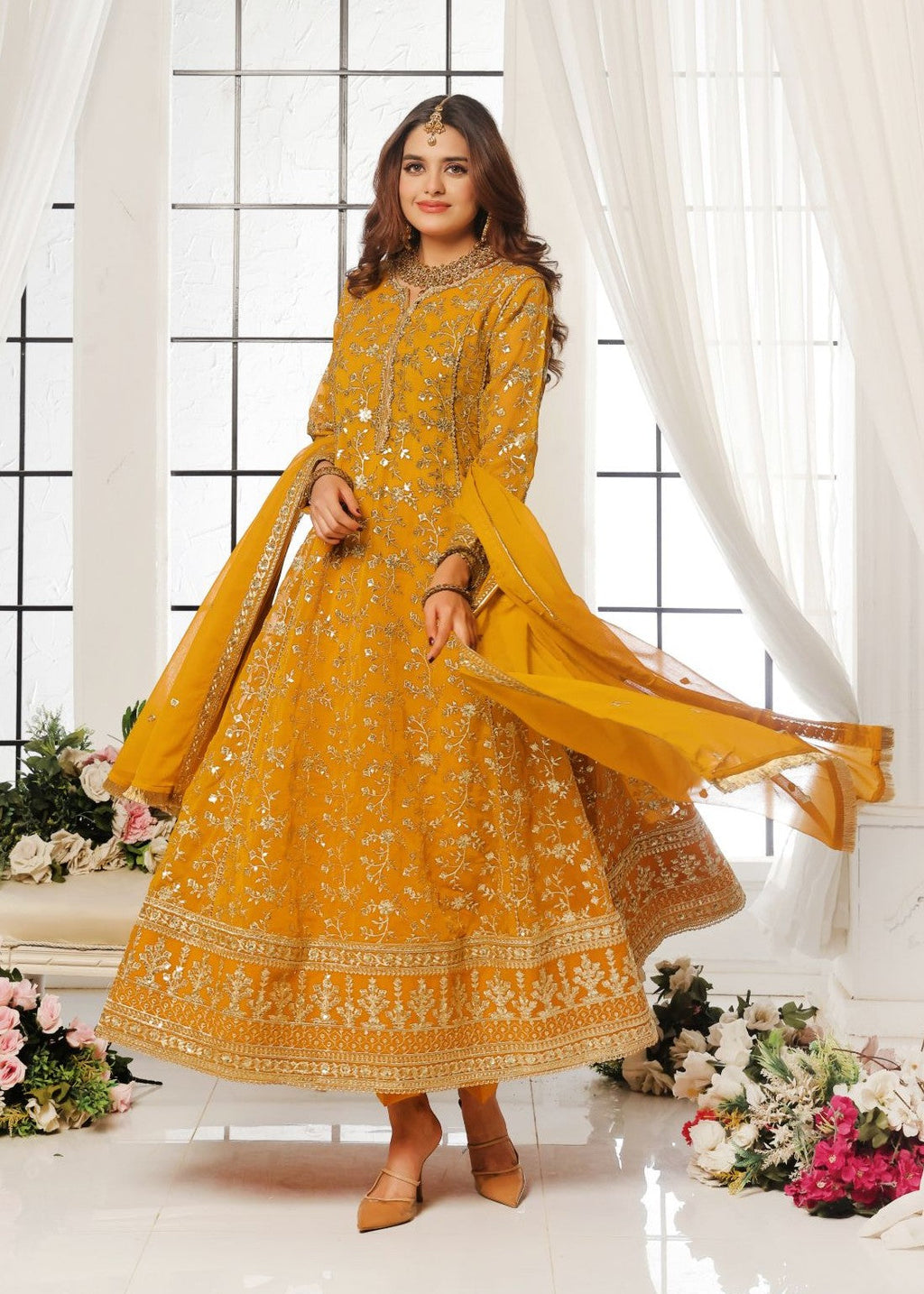 Al-Harir Apparel Rehana Mustard Women 3pcs