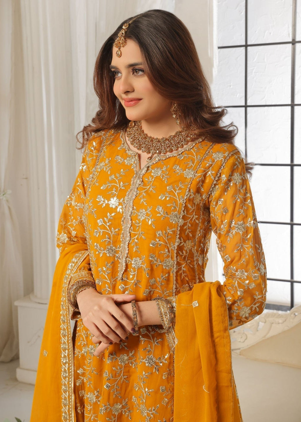 Al-Harir Apparel Rehana Mustard Women 3pcs