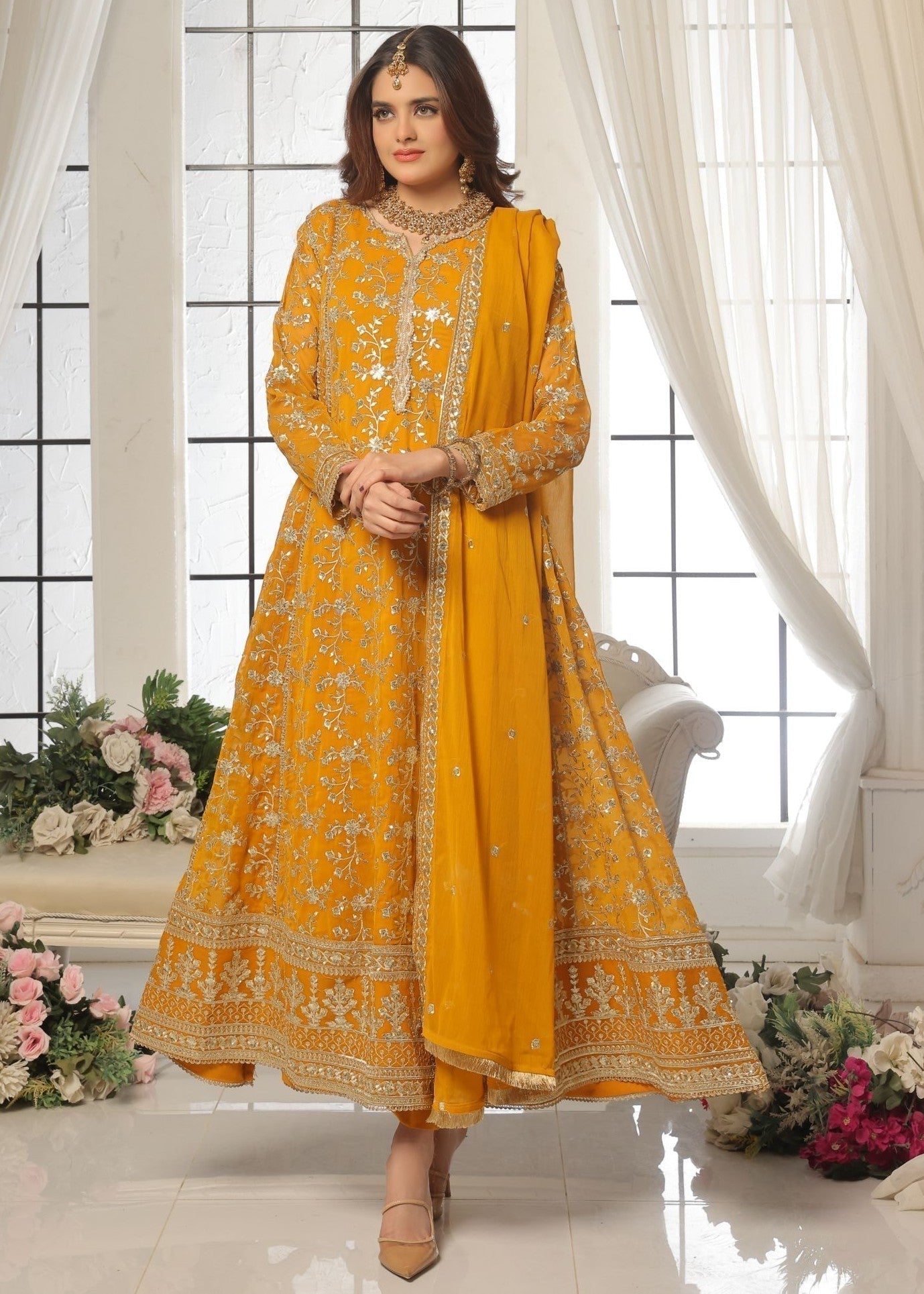 Al-Harir Apparel Rehana Mustard Women 3pcs