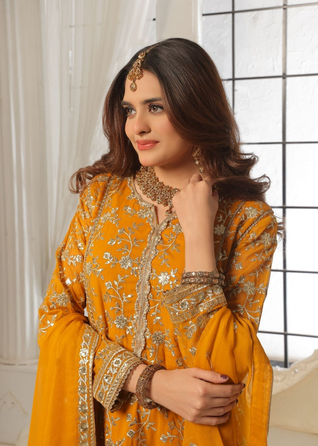 Al-Harir Apparel Rehana Mustard Women 3pcs