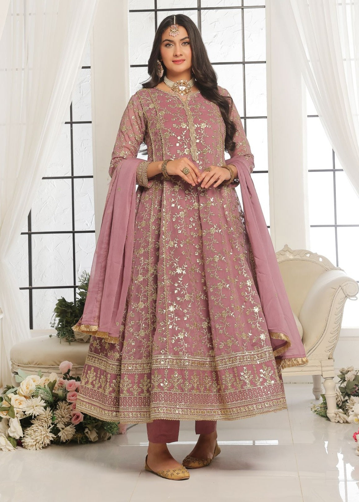 Al-Harir Apparel Rehana Mauve Pink Women 3pcs