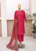 Suntex Fabrics –Hot Pink Festive Embroidered Women 3pcs