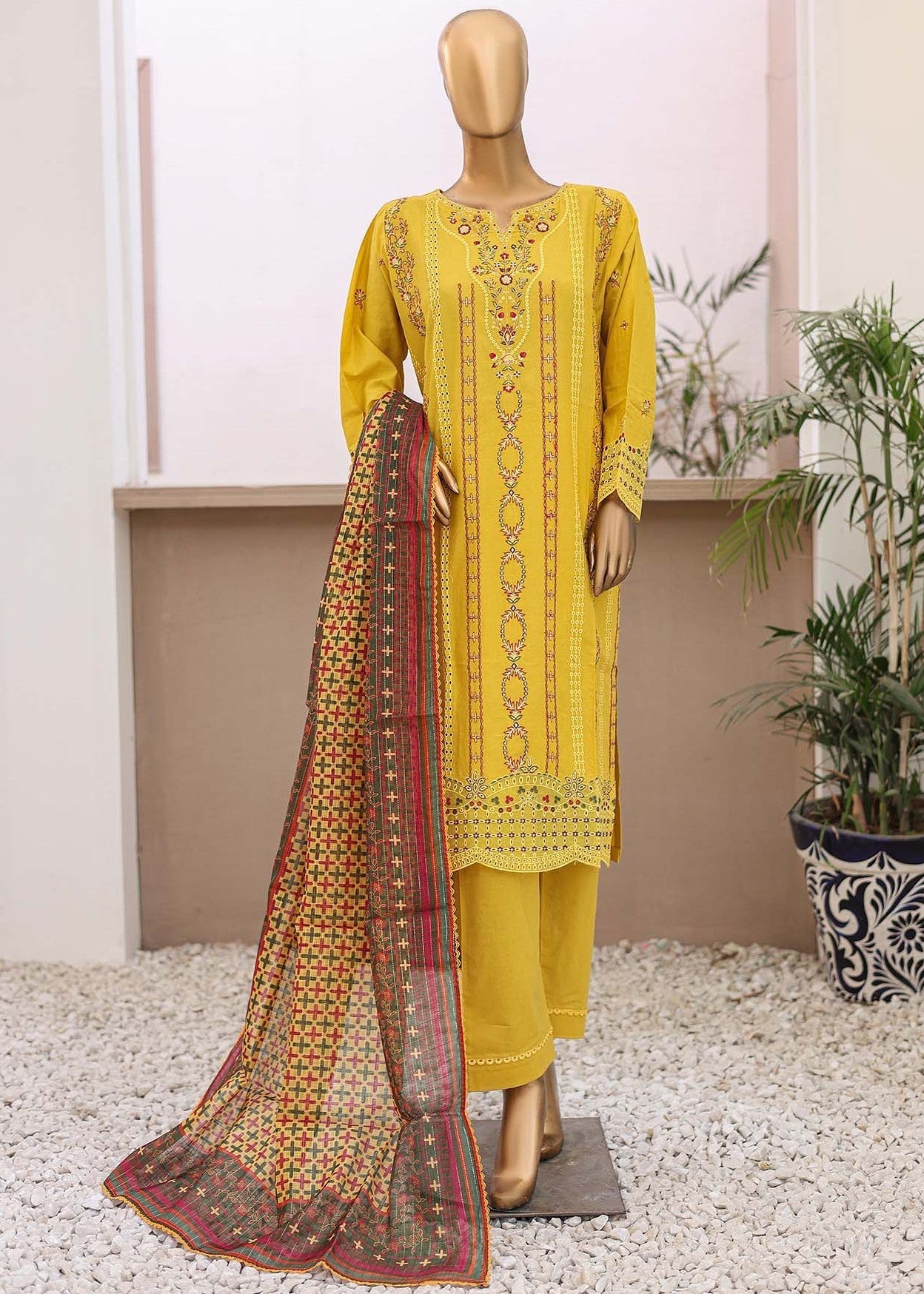 Suntex Fabrics – yellow Festive Embroidered Women 3pcs
