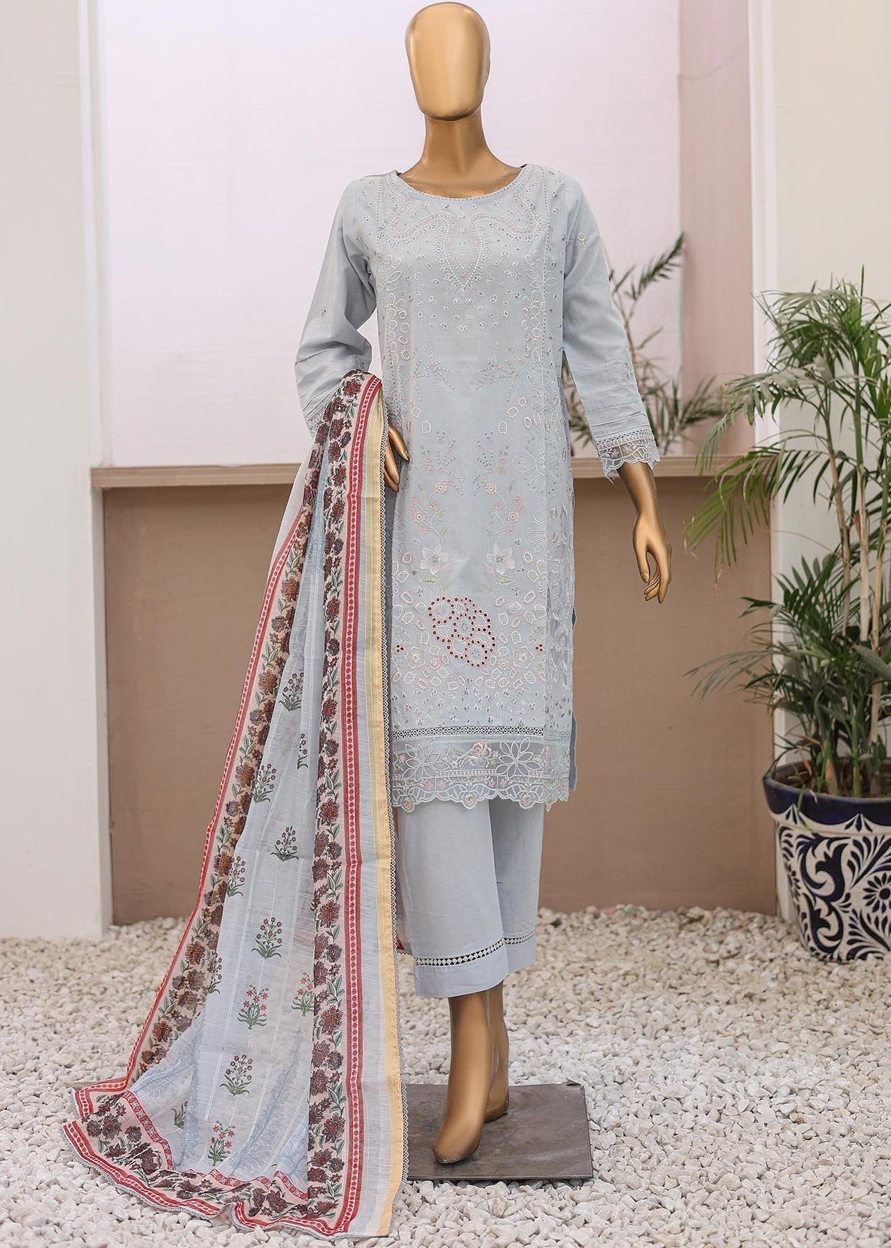 Suntex Fabrics – sky Festive Embroidered Women 3pcs