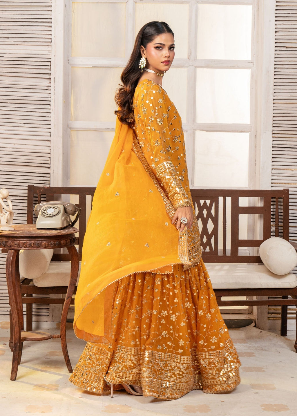 Ayesha Closet Mehdi Mustard Women 3pcs
