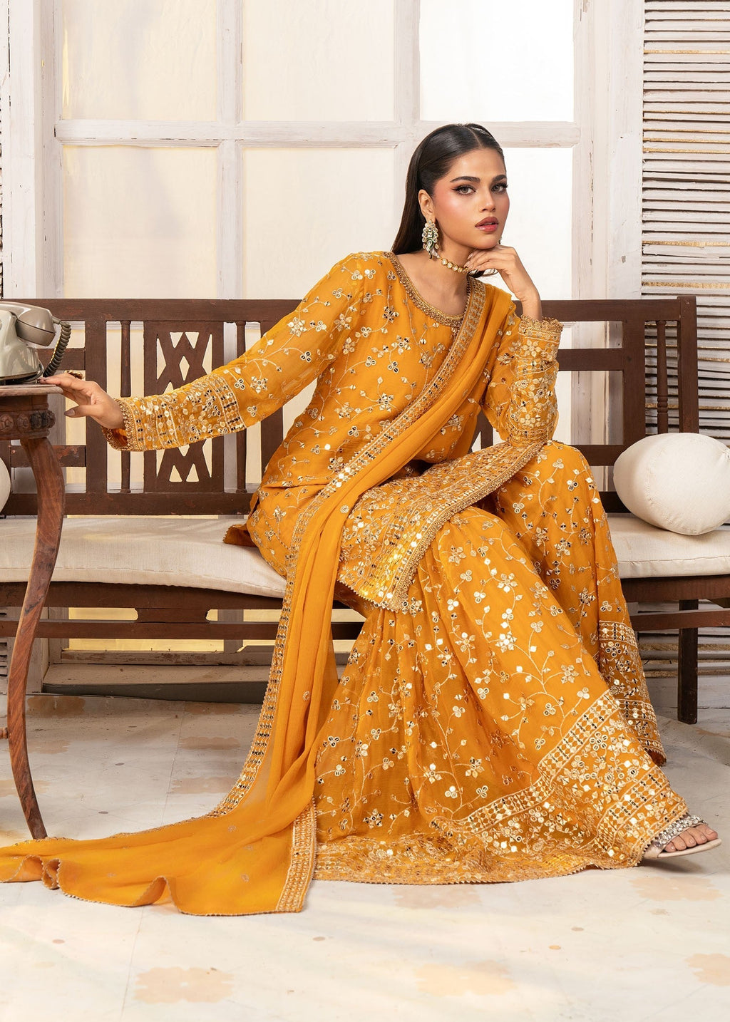 Ayesha Closet Mehdi Mustard Women 3pcs