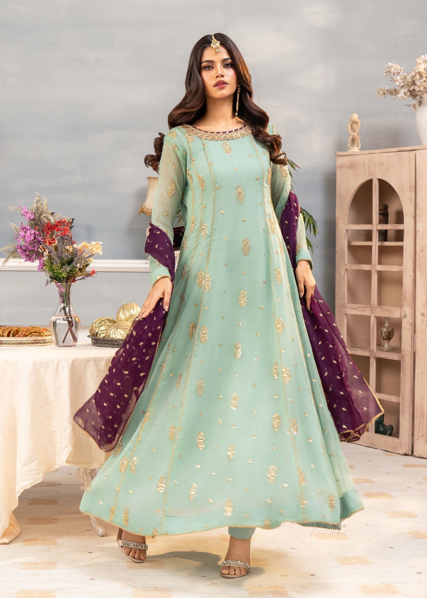 Ayesha Closet Gulnaar Pastel Green Women 3pcs