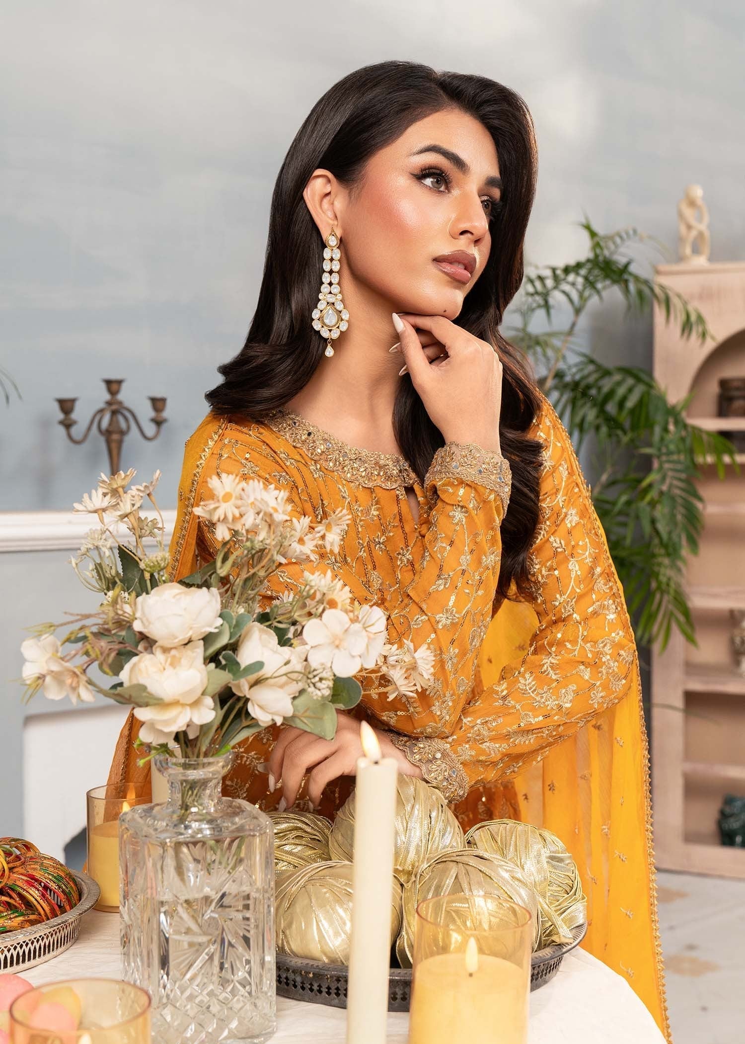 Ayesha Closet Shama Mustard Women 3pcs