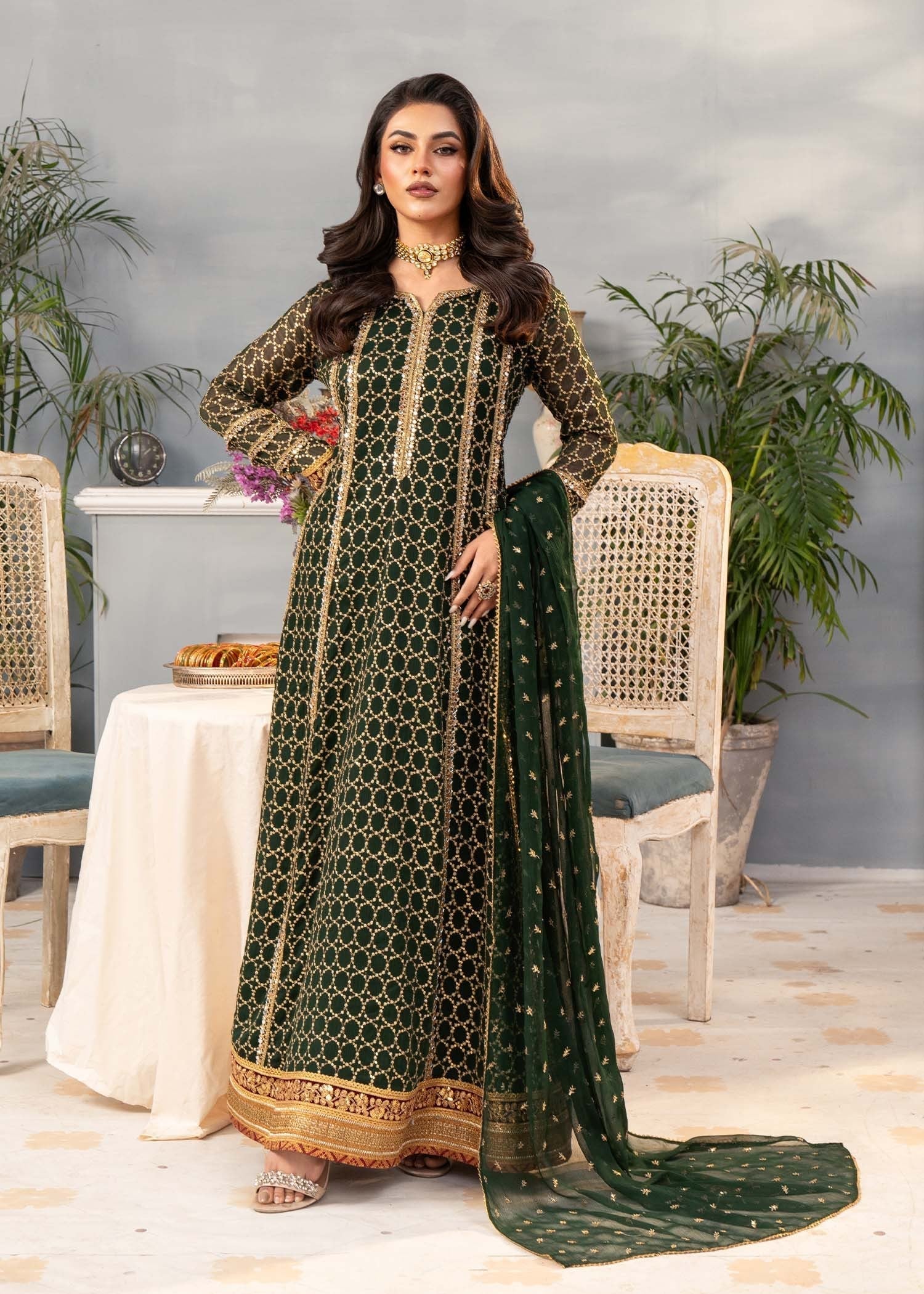 Ayesha Closet Shehzadi Bottle Green Women 3pcs