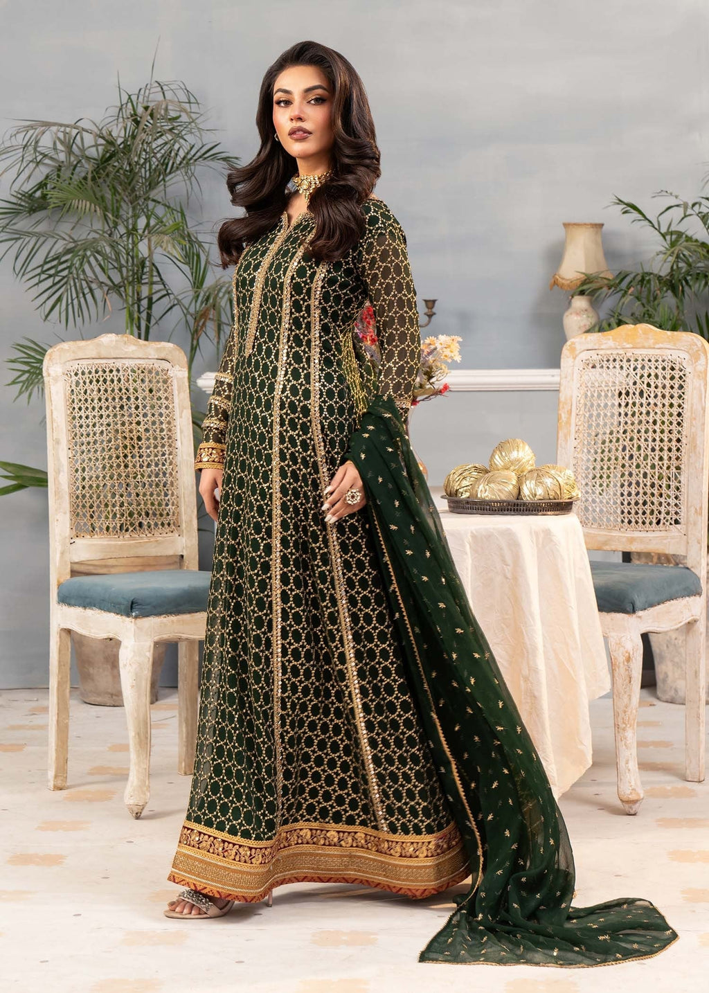 Ayesha Closet Shehzadi Bottle Green Women 3pcs