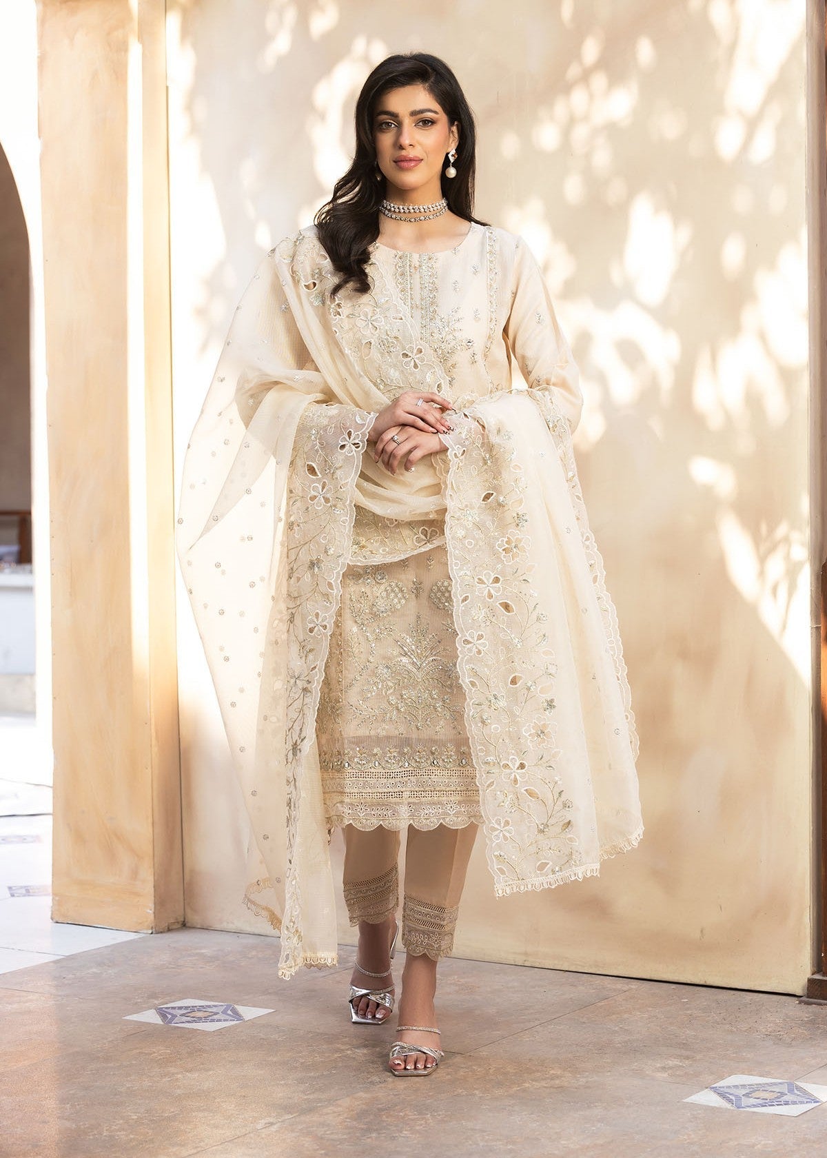 Bin Tayyab (BT006044 CRM) Women 3pcs