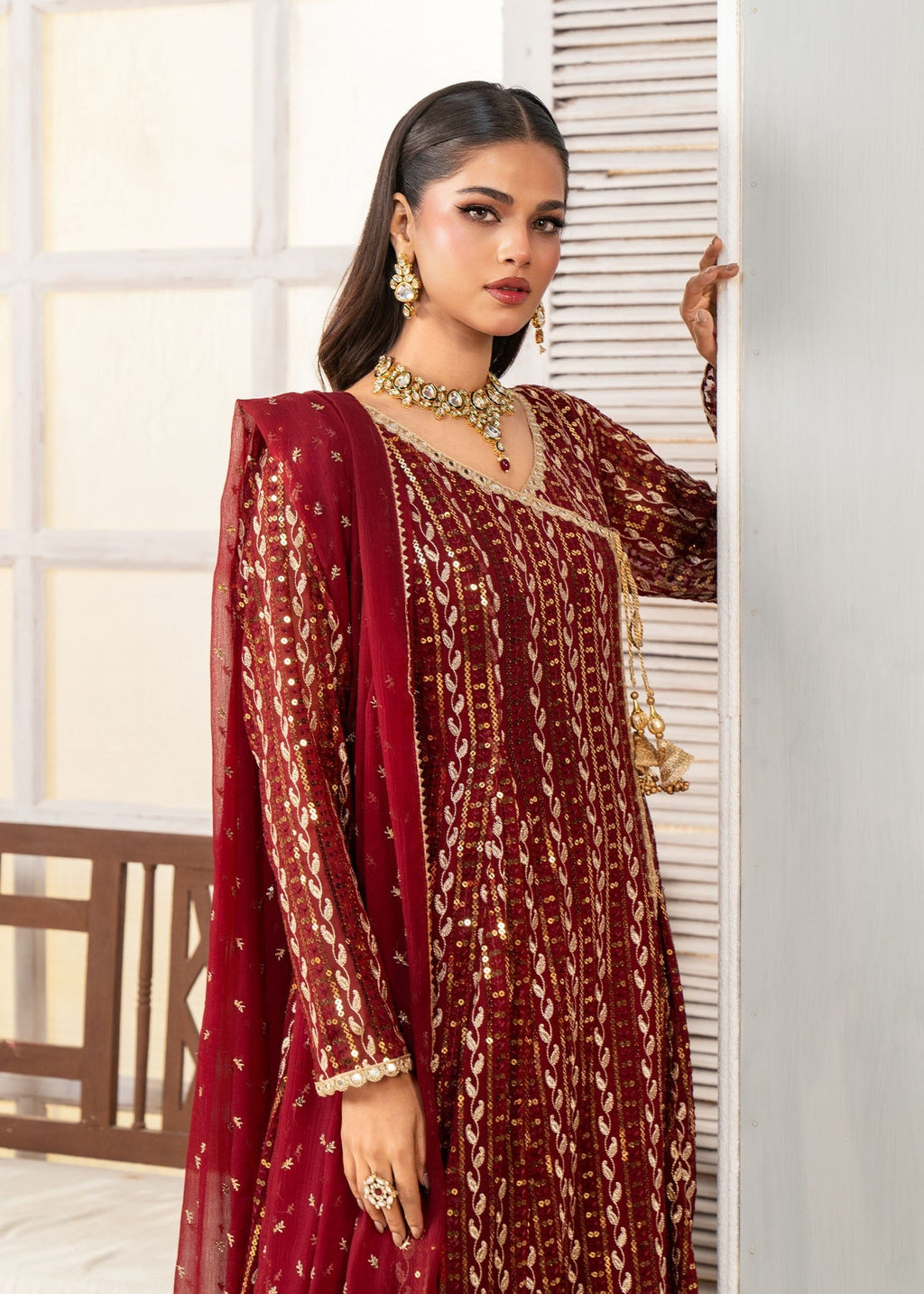 Ayesha Closet Resham Maroon Women 3pcs