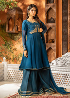 Maira Fashion Teal Sharara 01 Women 3pcs