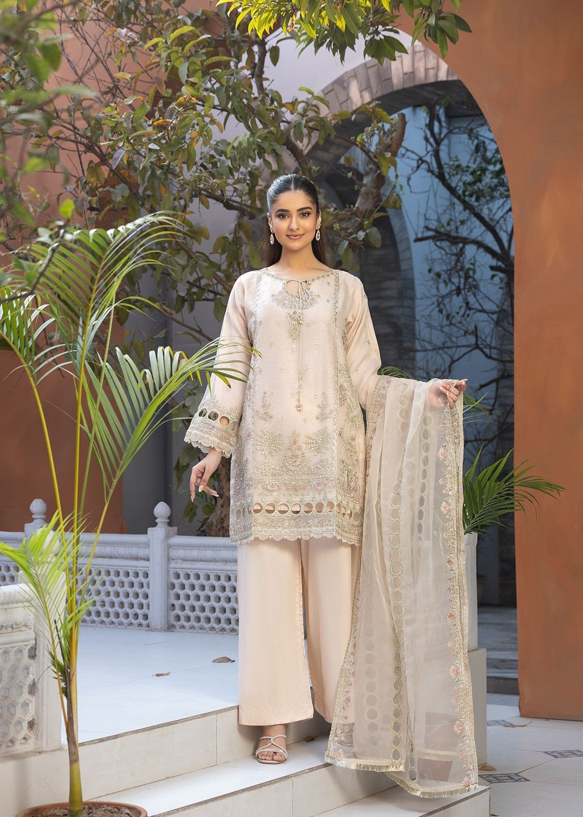 Bin Tayyab (BT006048 CRM) Women 3pcs