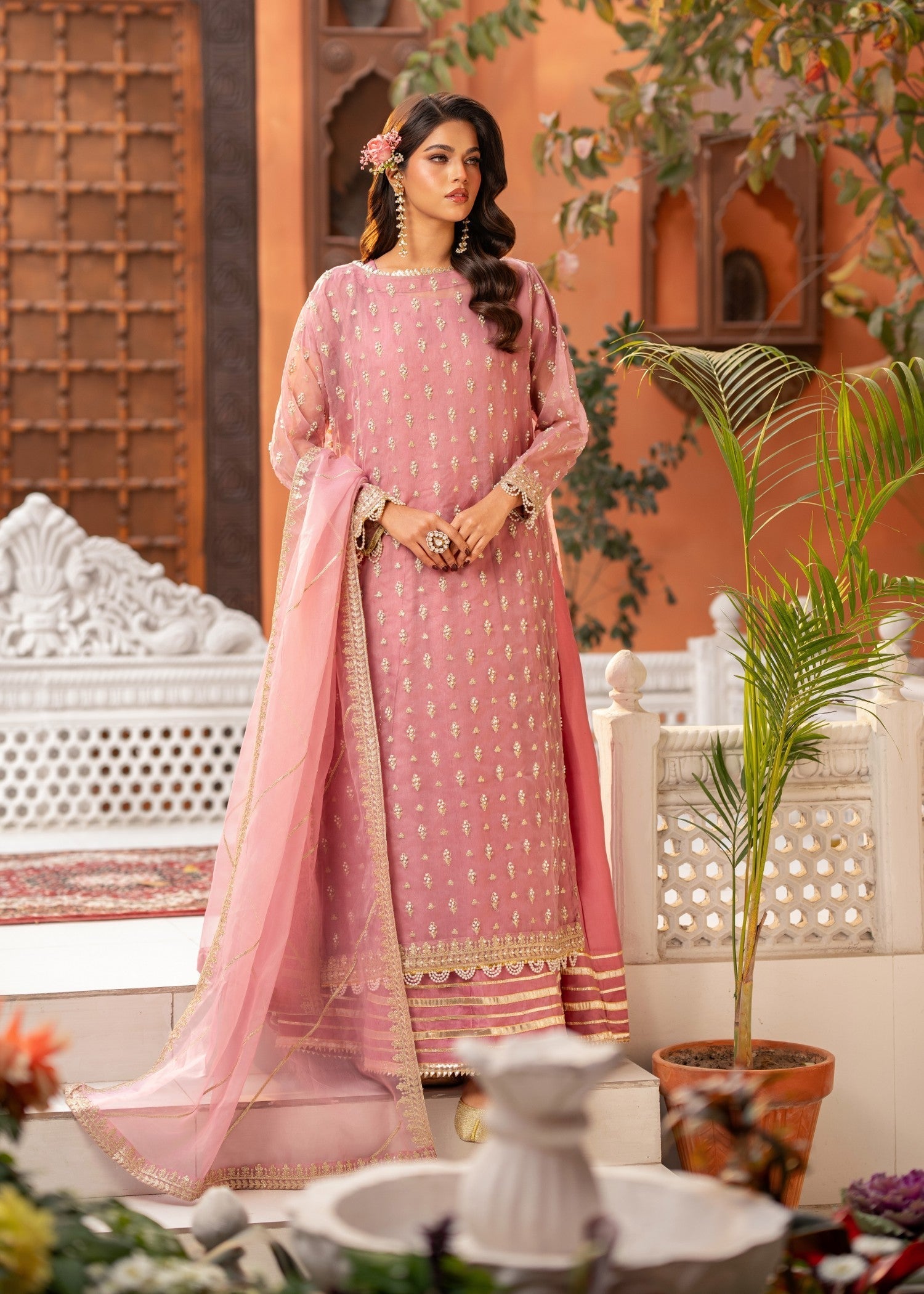 Maira Fashion Pink Sharara Set 05 Women 3pcs