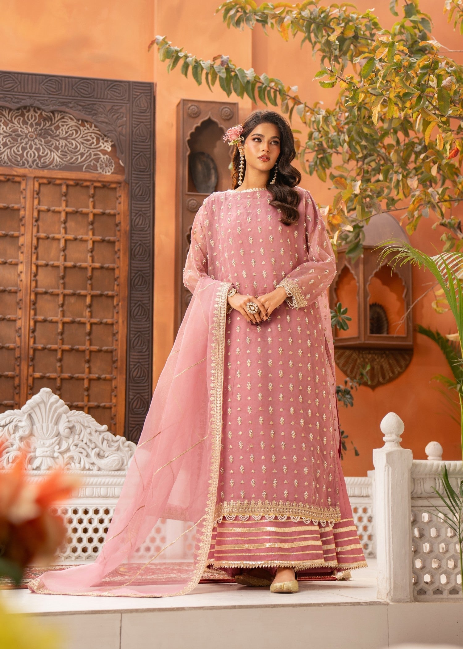 Maira Fashion Pink Sharara Set 05 Women 3pcs
