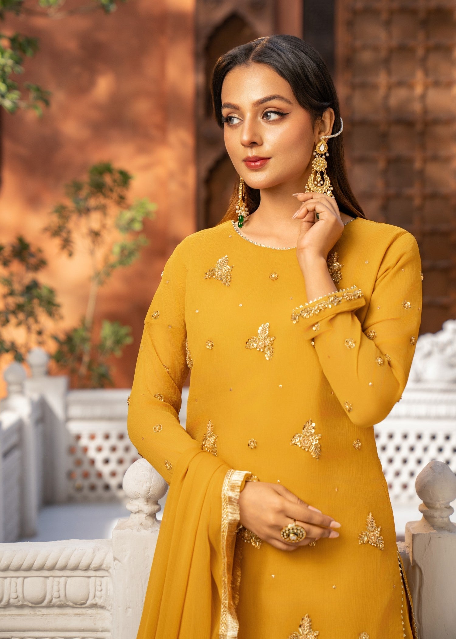 Maira Fashion Mustered Sharara Women 3pcs