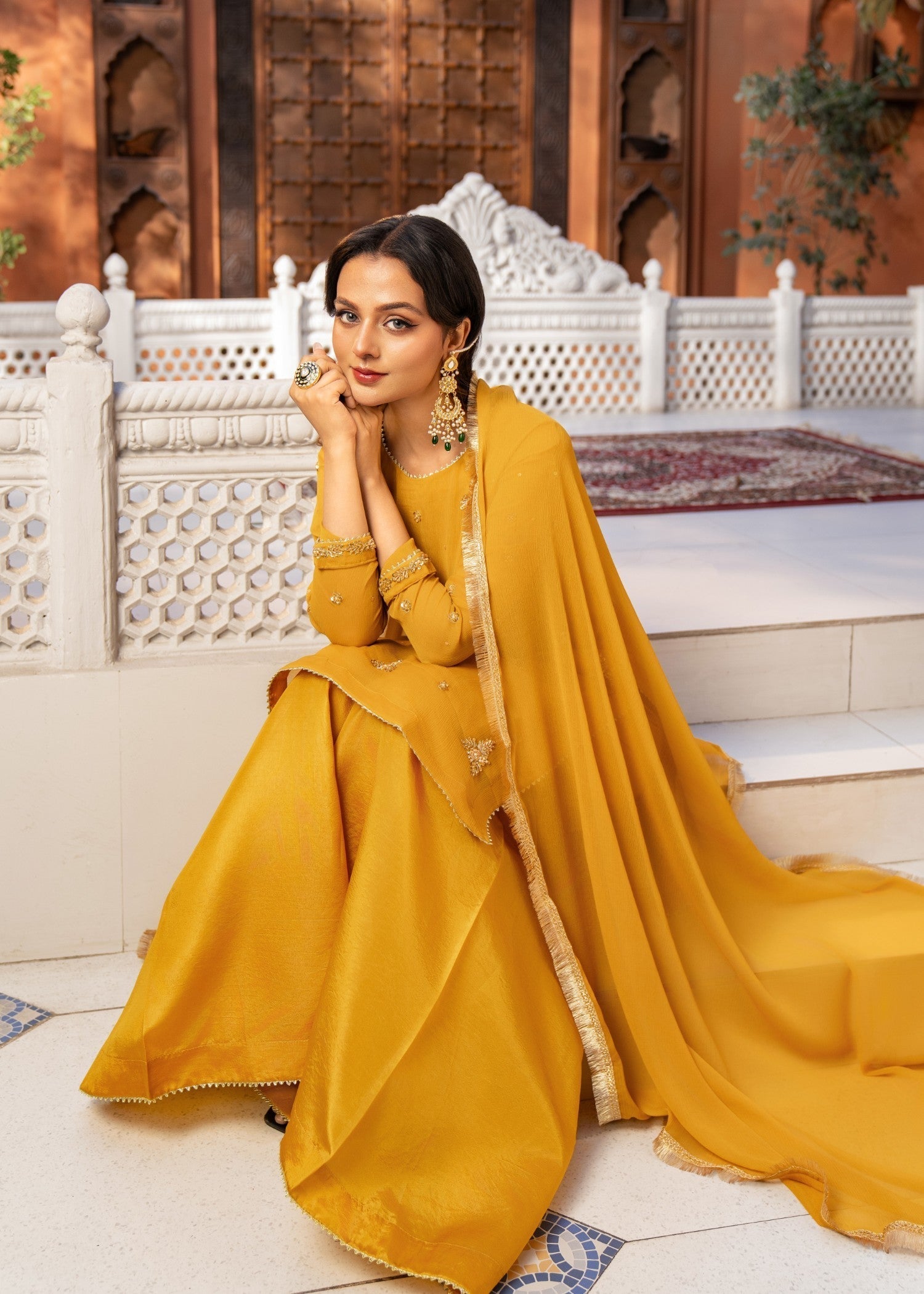 Maira Fashion Mustered Sharara Women 3pcs