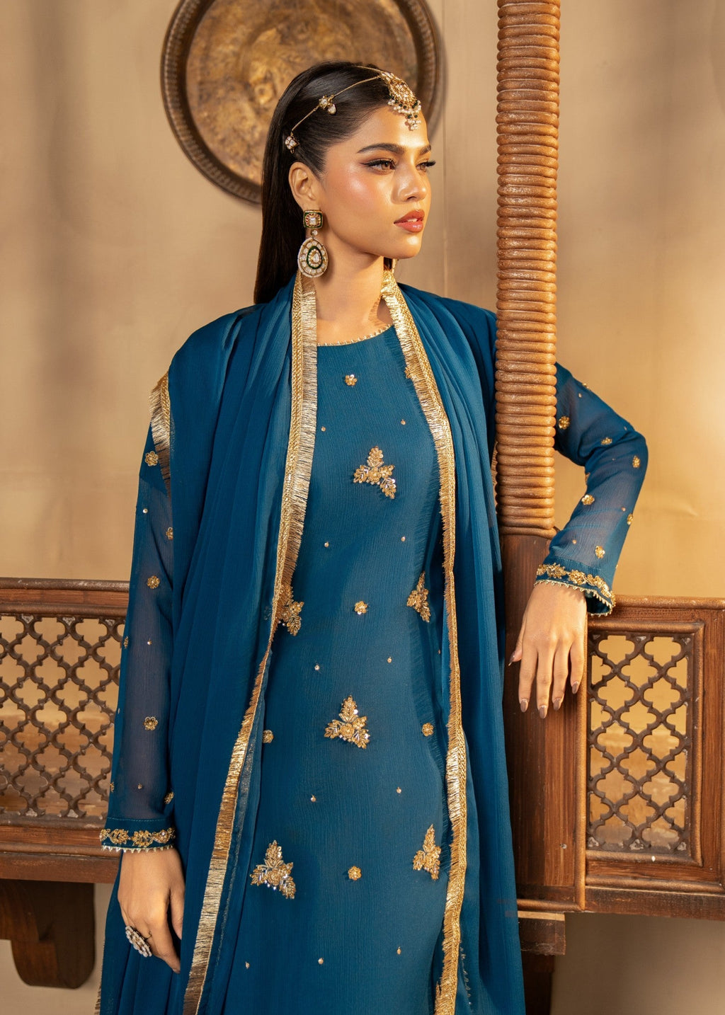 Maira Fashion Blue Sharara 10 Women 3pcs