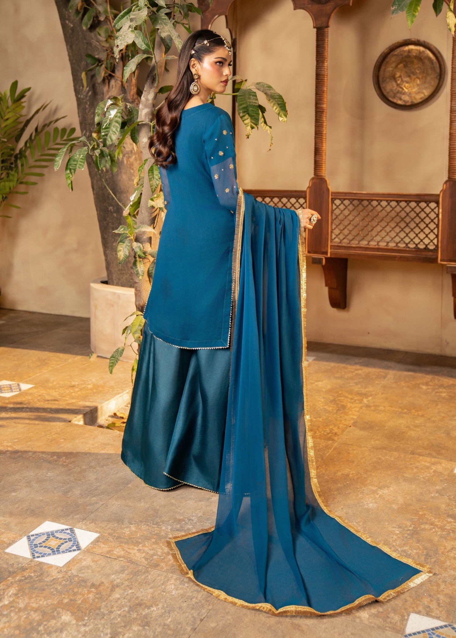 Maira Fashion Blue Sharara 10 Women 3pcs