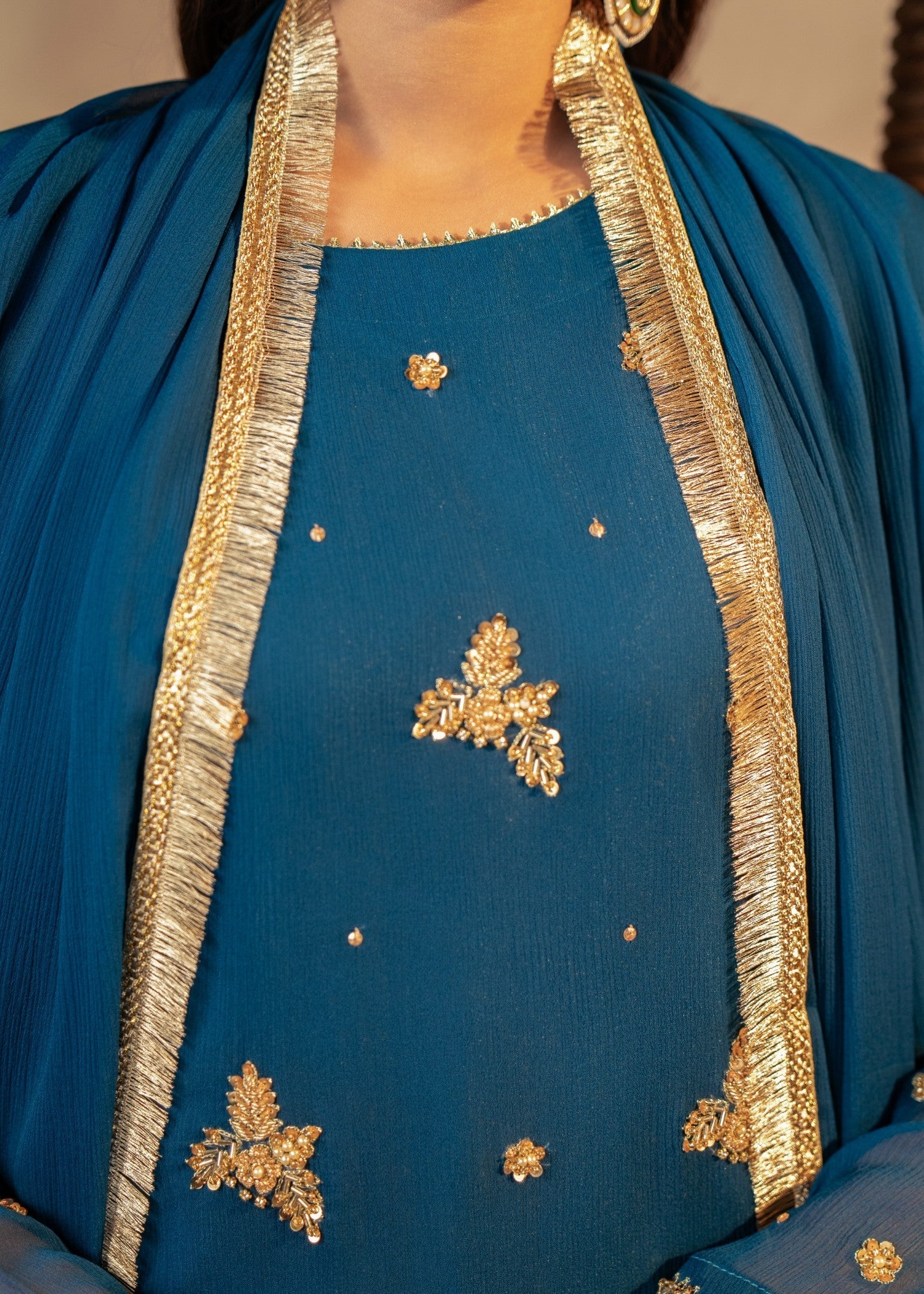 Maira Fashion Blue Sharara 10 Women 3pcs