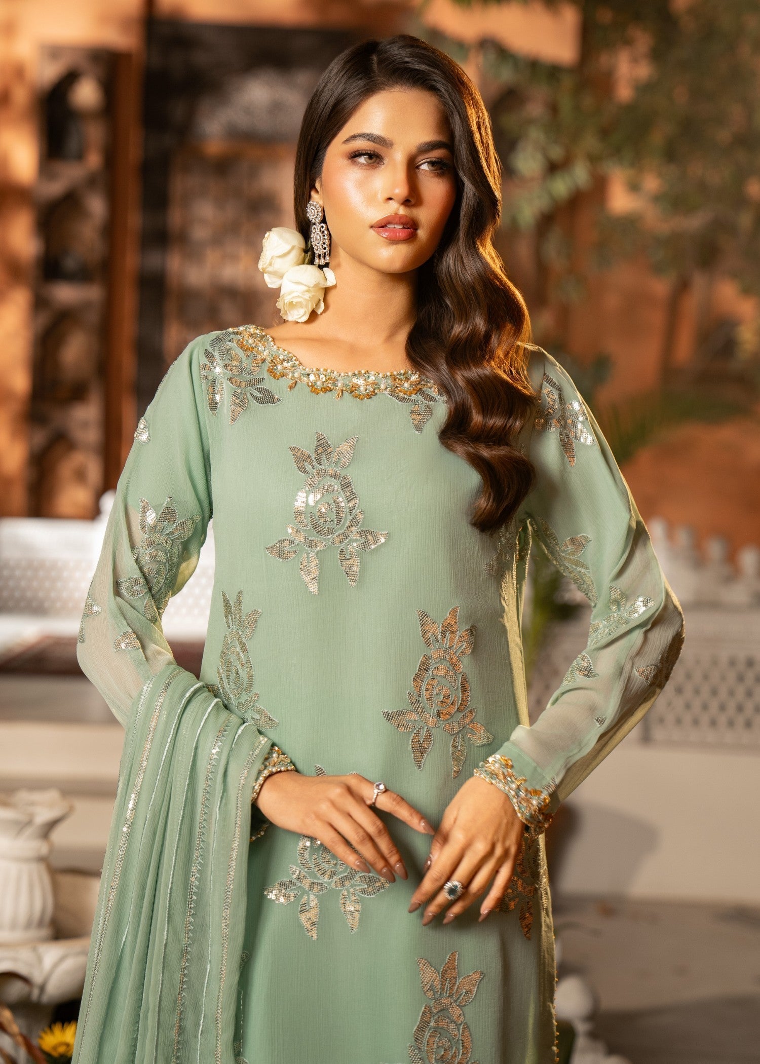Maira Fashion Pastel Green Kurta Set 12 Women 3pcs