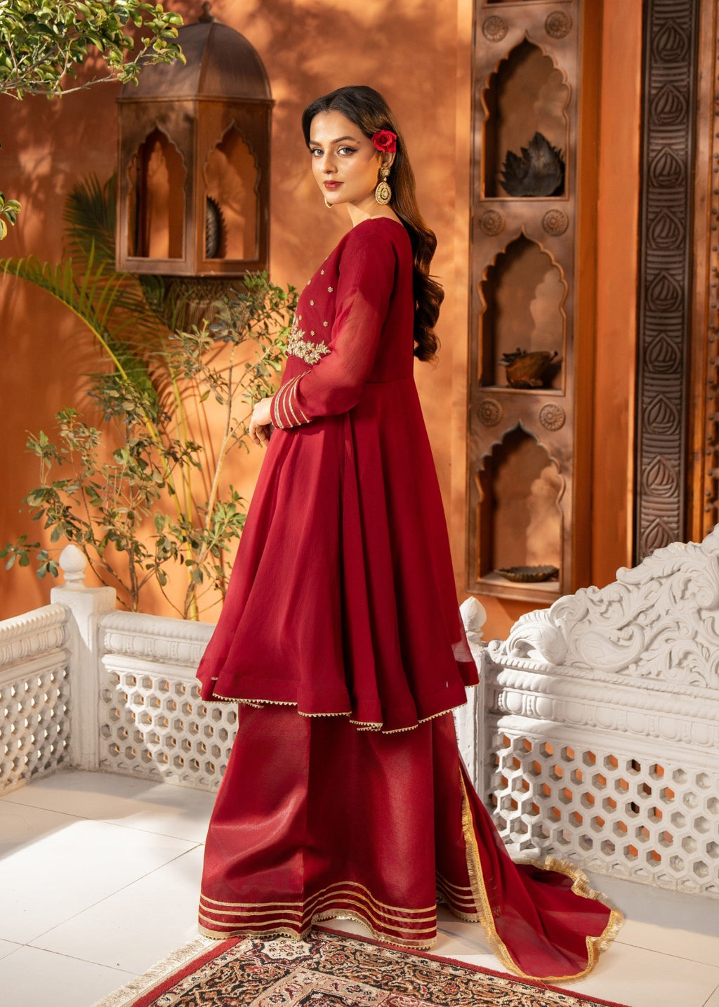 Maira Fashion Red Sharara 20 Women 3pcs