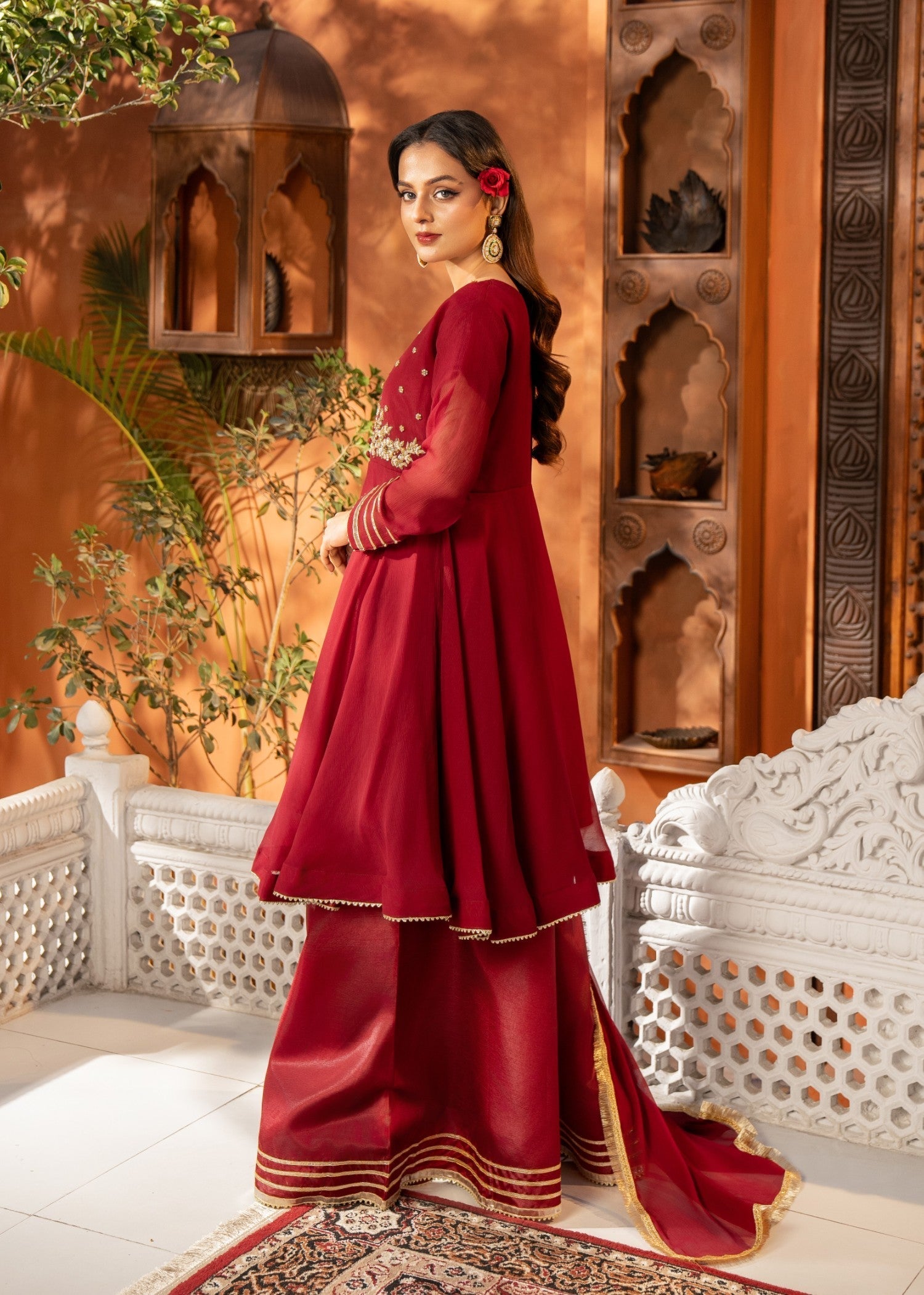 Maira Fashion Red Sharara 20 Women 3pcs