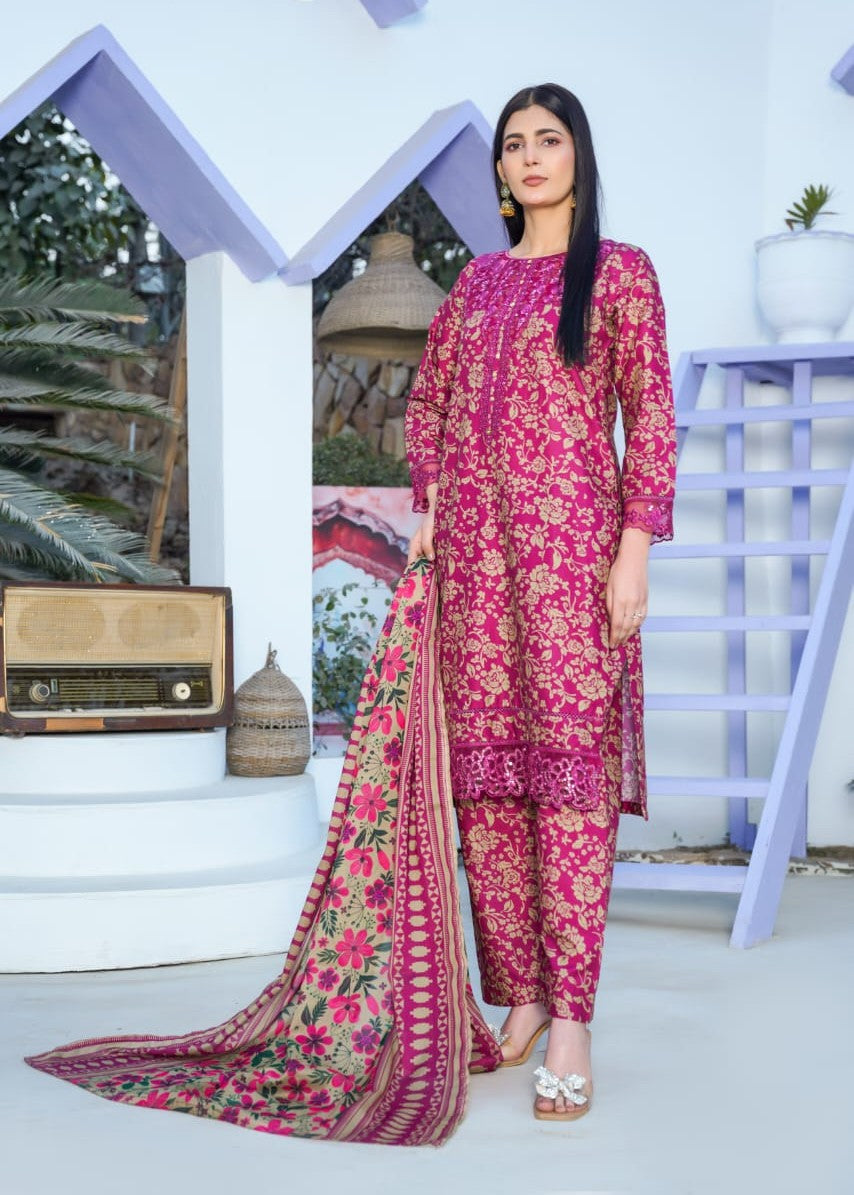 Pehnawa Basics PRINTED LAWN A001 Women 3pcs
