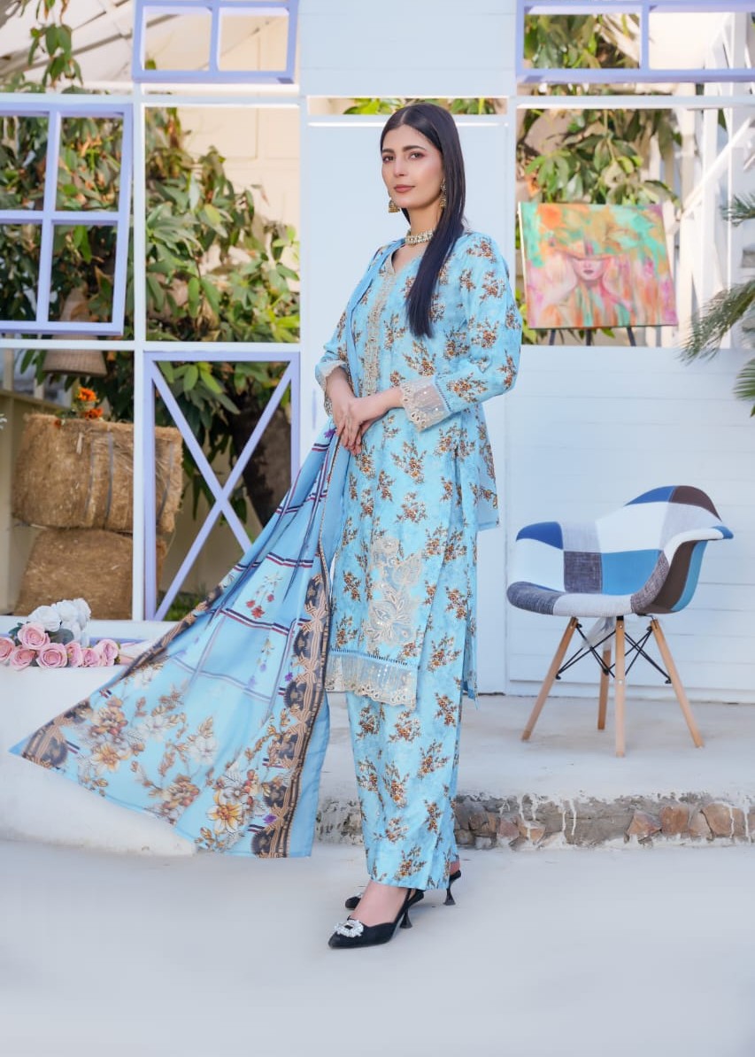 Pehnawa Basics PRINTED LAWN A003 Women 3pcs