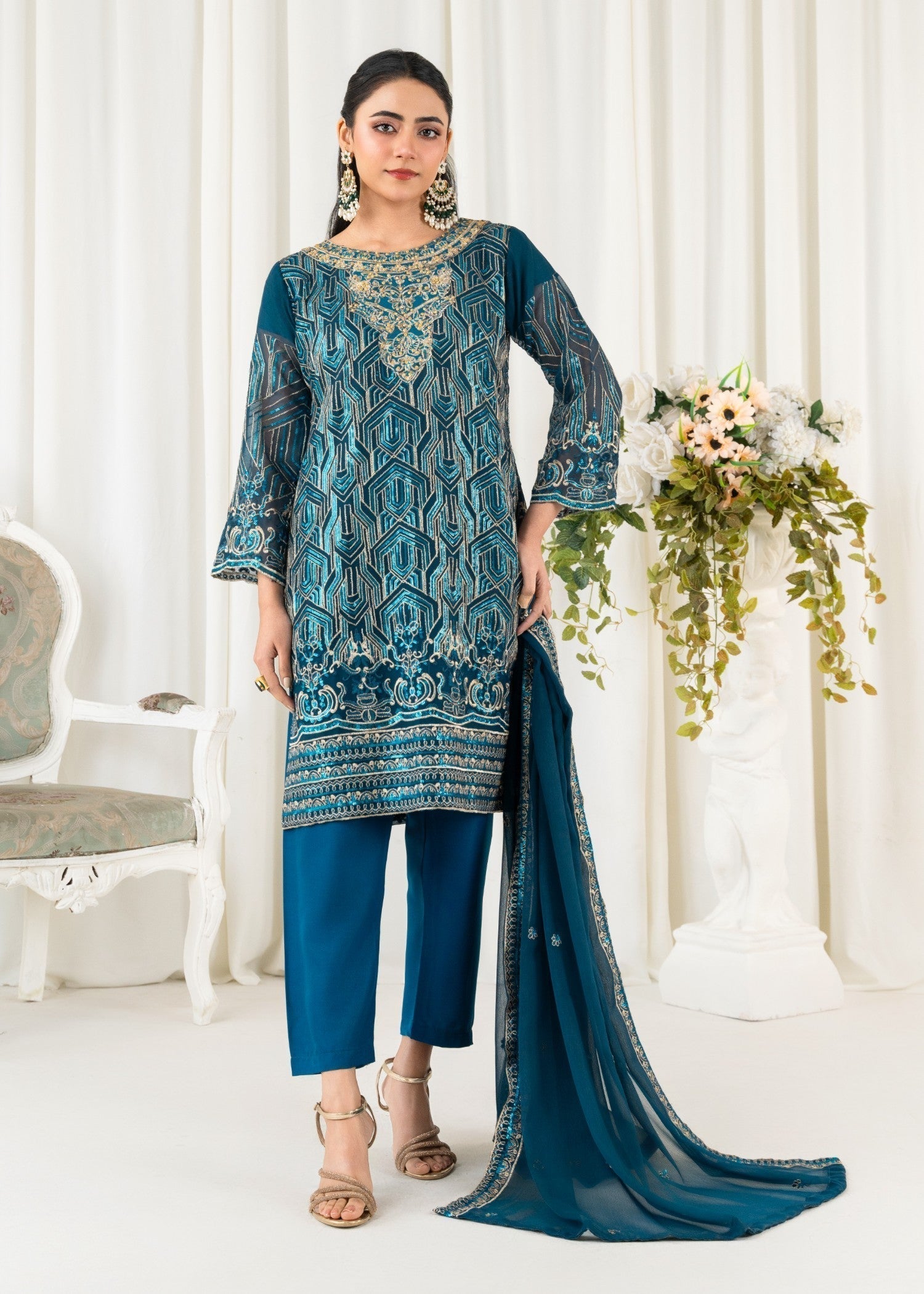 Four Season Boutique BAARISH BLUE Women 3pcs