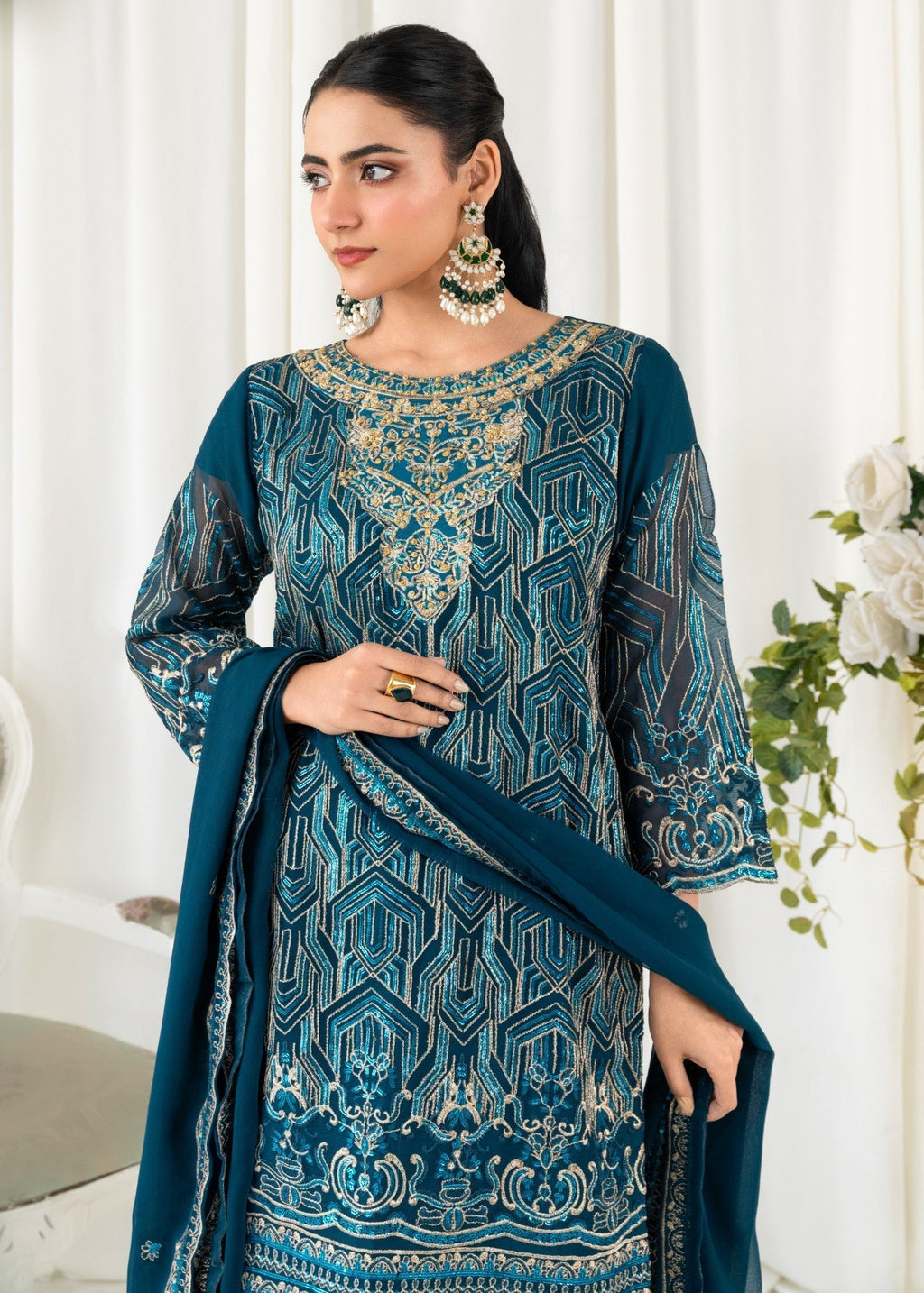 Four Season Boutique BAARISH BLUE Women 3pcs